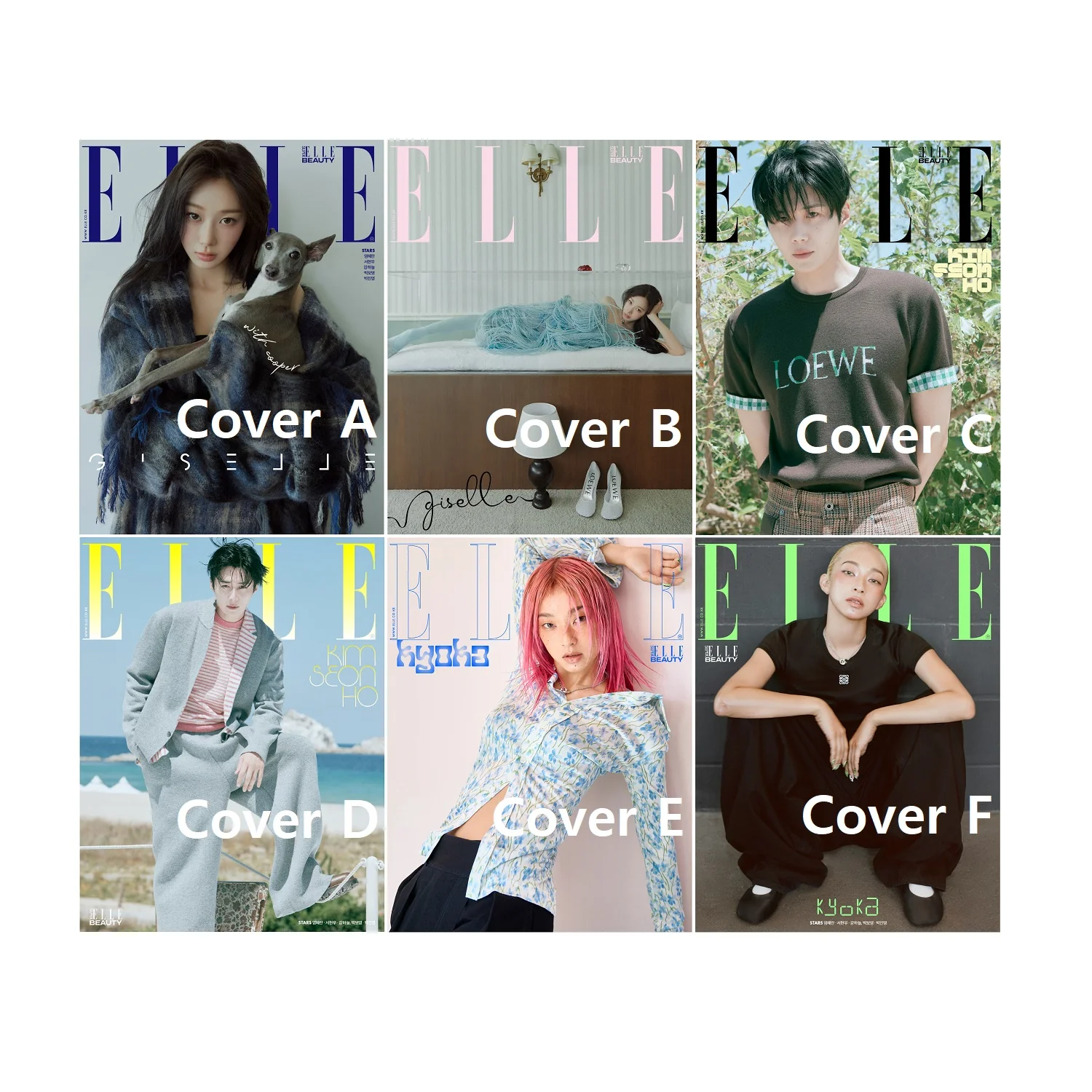Elle Magazine Korea August 2025 Giselle Kim Seon Ho Kyoka (A/B/C/D/E/F Cover)