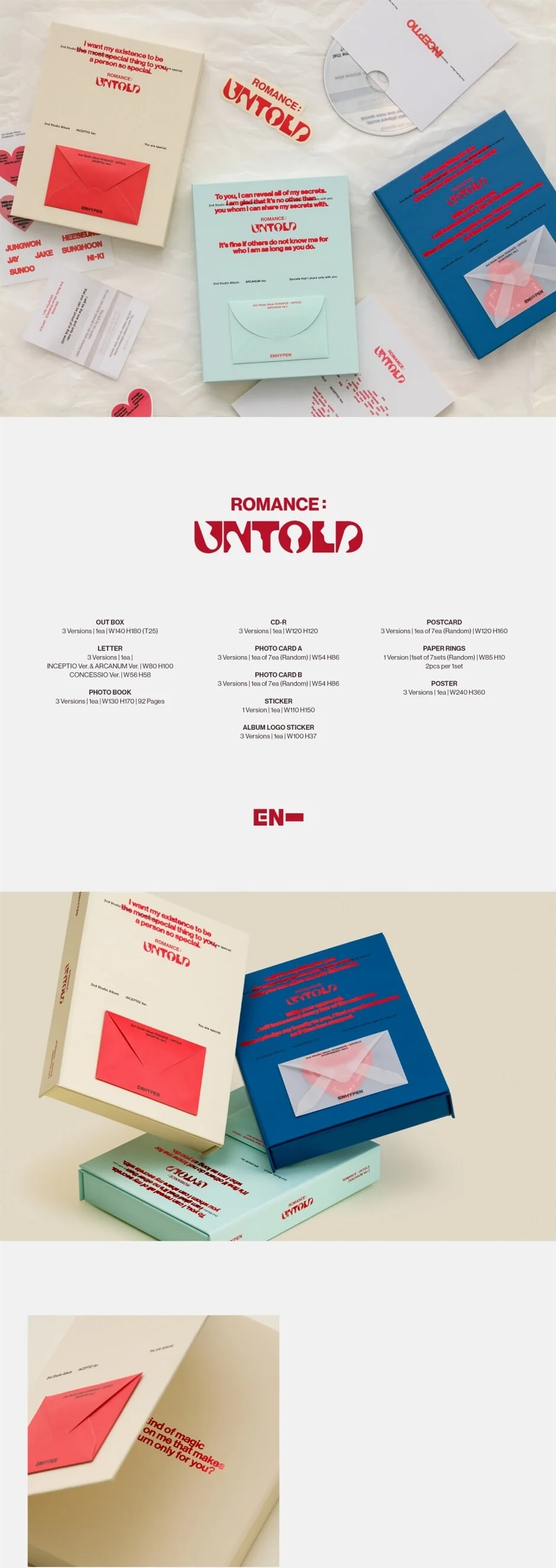 ENHYPEN - 2nd Studio Album Romance : Untold [3 versions SET] - Image 2