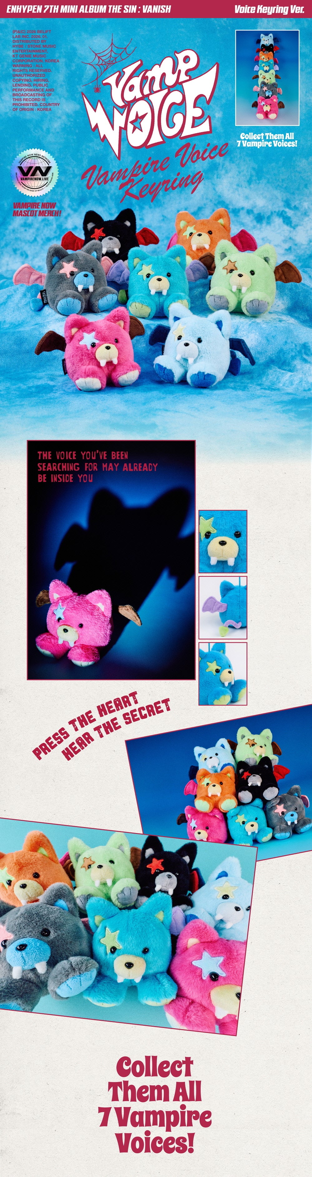 ENHYPEN - 7th Mini Album THE SIN : VANISH [Voice Keyring Random Ver.] - Image 2