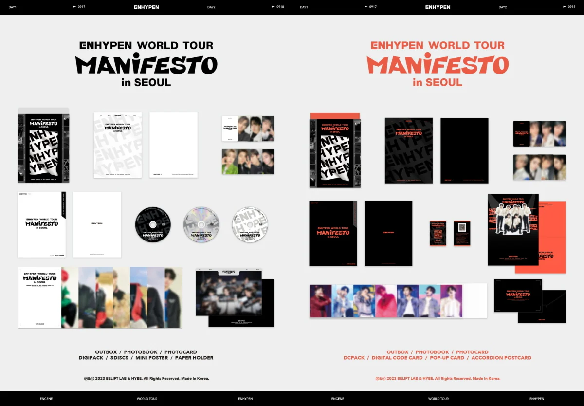ENHYPEN - ENHYPEN WORLD TOUR [MANIFESTO] in SEOUL [DVD+DIGITAL CODE SET] + Pre-Order Benefit