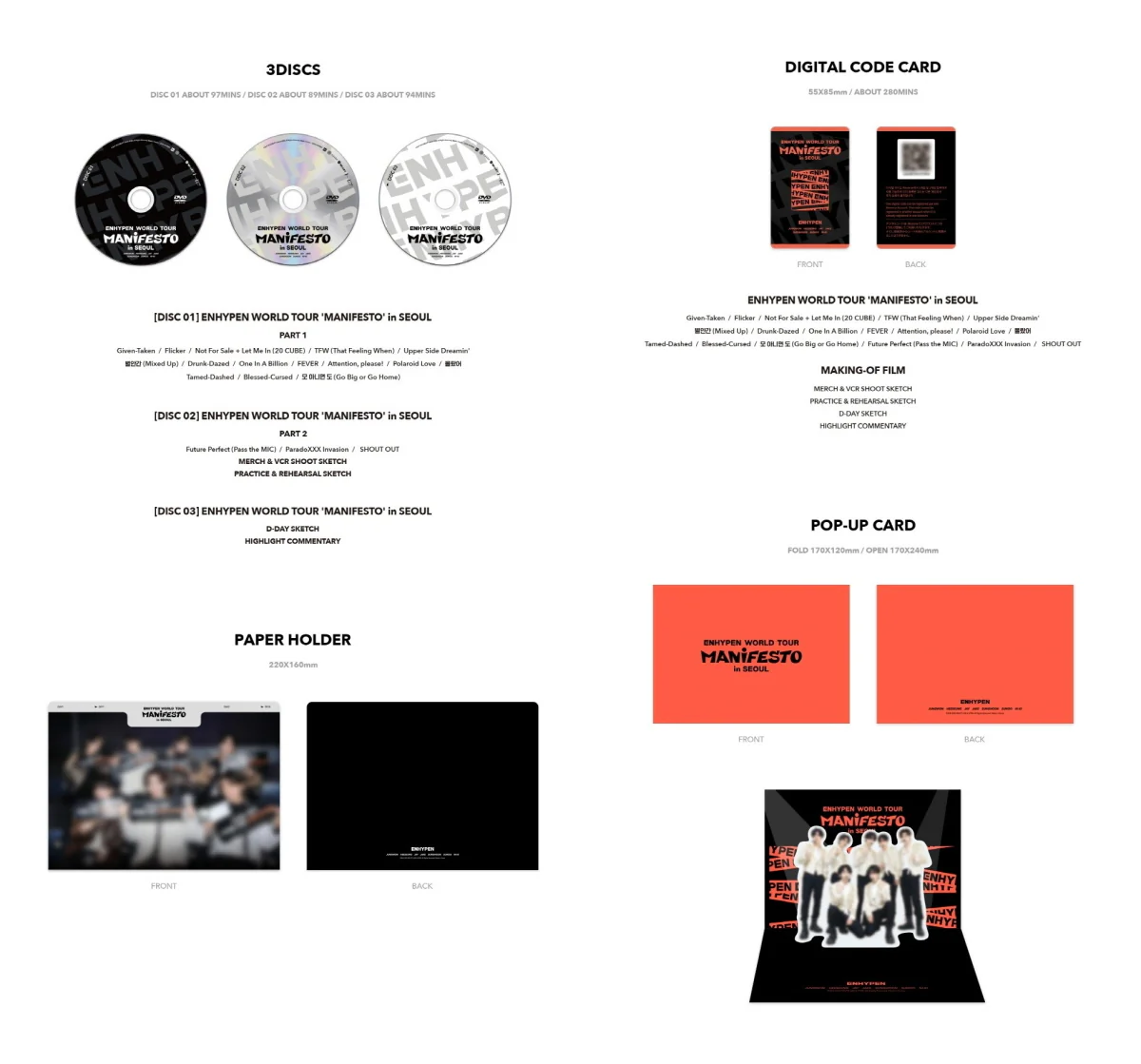 ENHYPEN - ENHYPEN WORLD TOUR [MANIFESTO] in SEOUL [DVD+DIGITAL CODE SET] + Pre-Order Benefit - Image 4