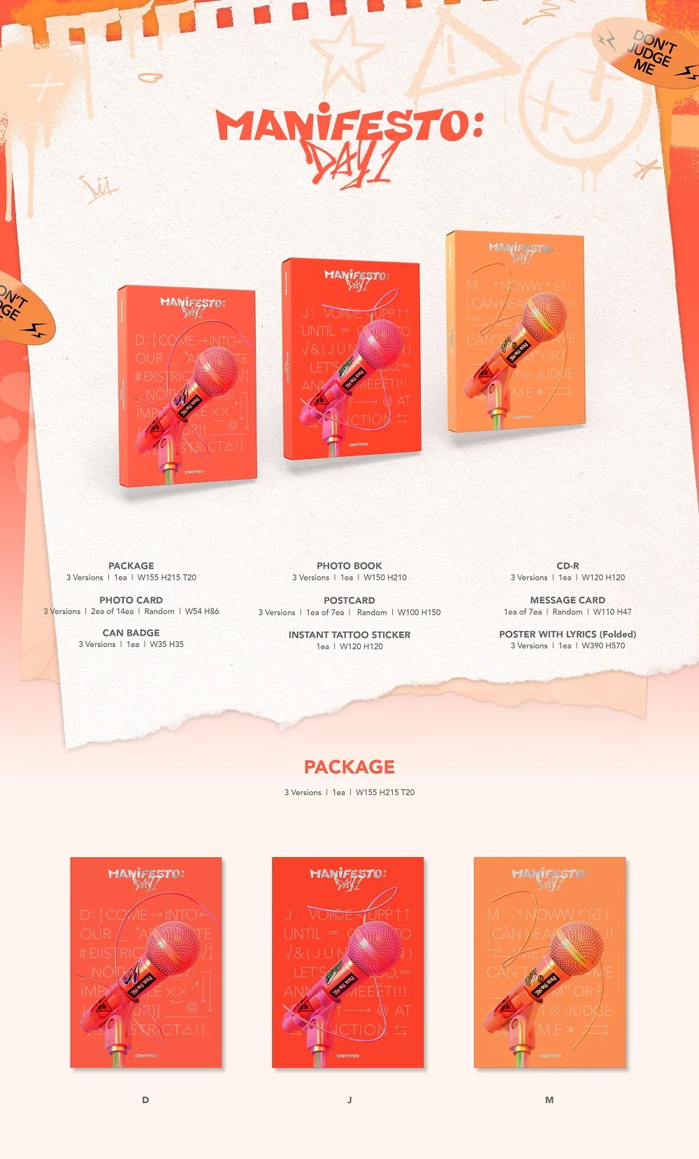 ENHYPEN - MANIFESTO : DAY 1 CD + Extra Photocards Set - Image 2