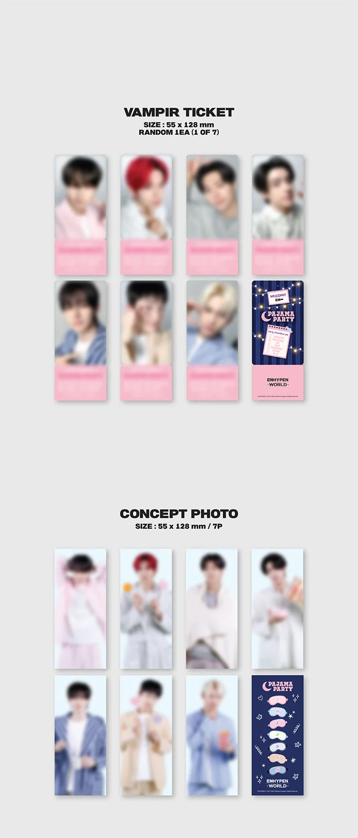 Enhypen World Coupon Card Collection Pajama Party Basic version - Image 3