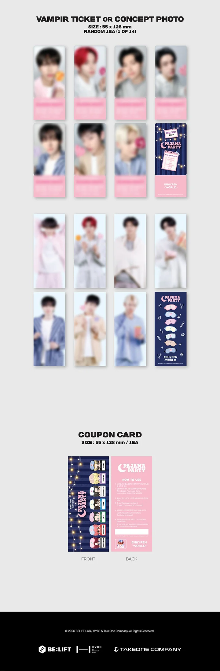Enhypen World Coupon Card Collection Pajama Party Gift version - Image 3