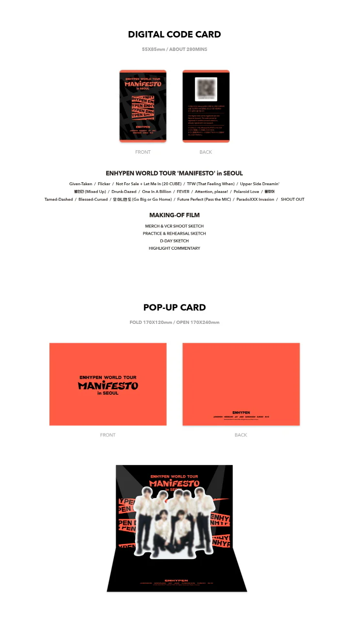 ENHYPEN WORLD TOUR [MANIFESTO] IN SEOUL DIGITAL CODE+Pre-Order Benefit - Image 4