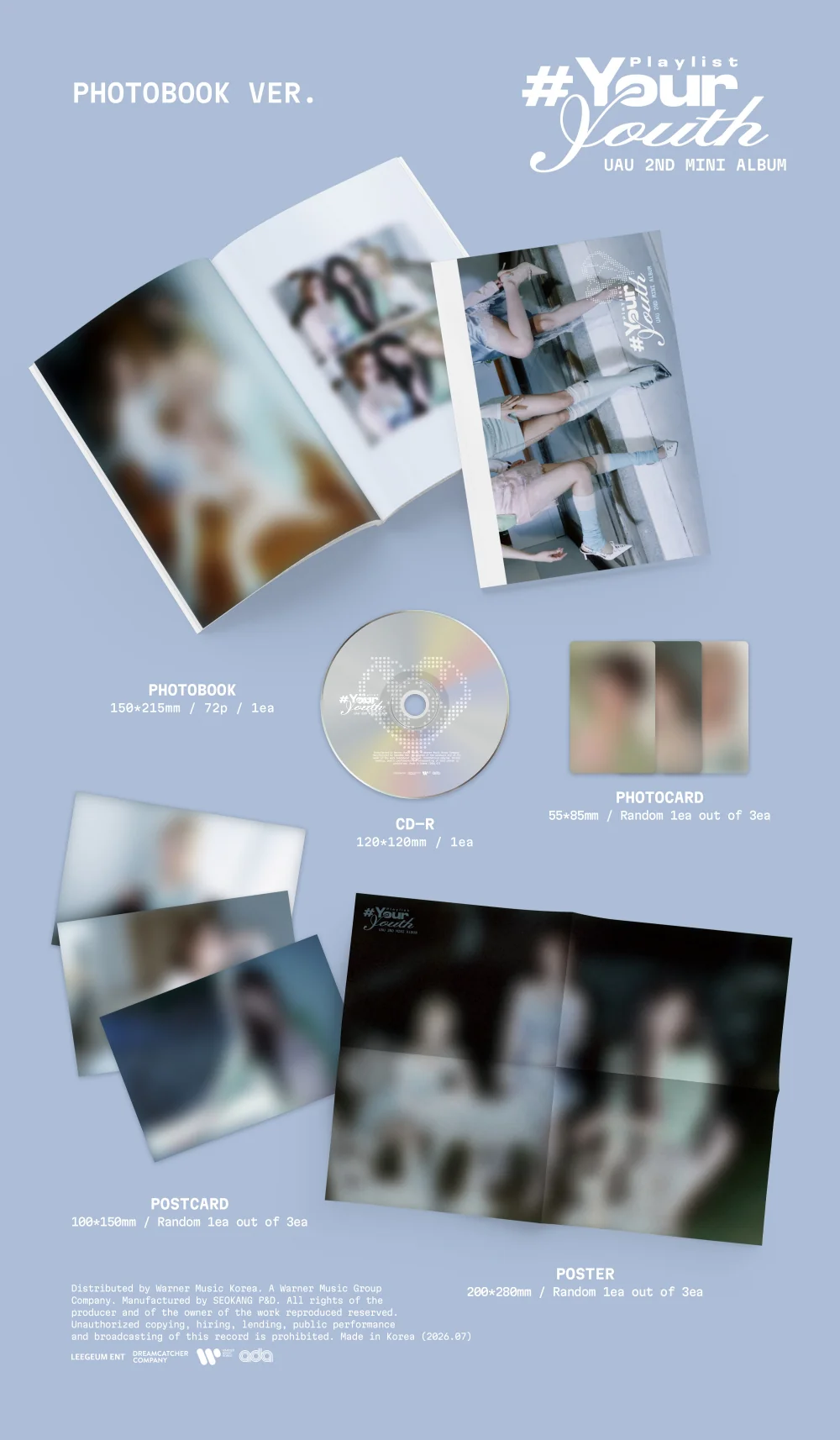 [EXCLUSIVE POB] UAU - Playlist #Your Youth [Photobook VER.] Album+Pre-Order Gift - Image 2