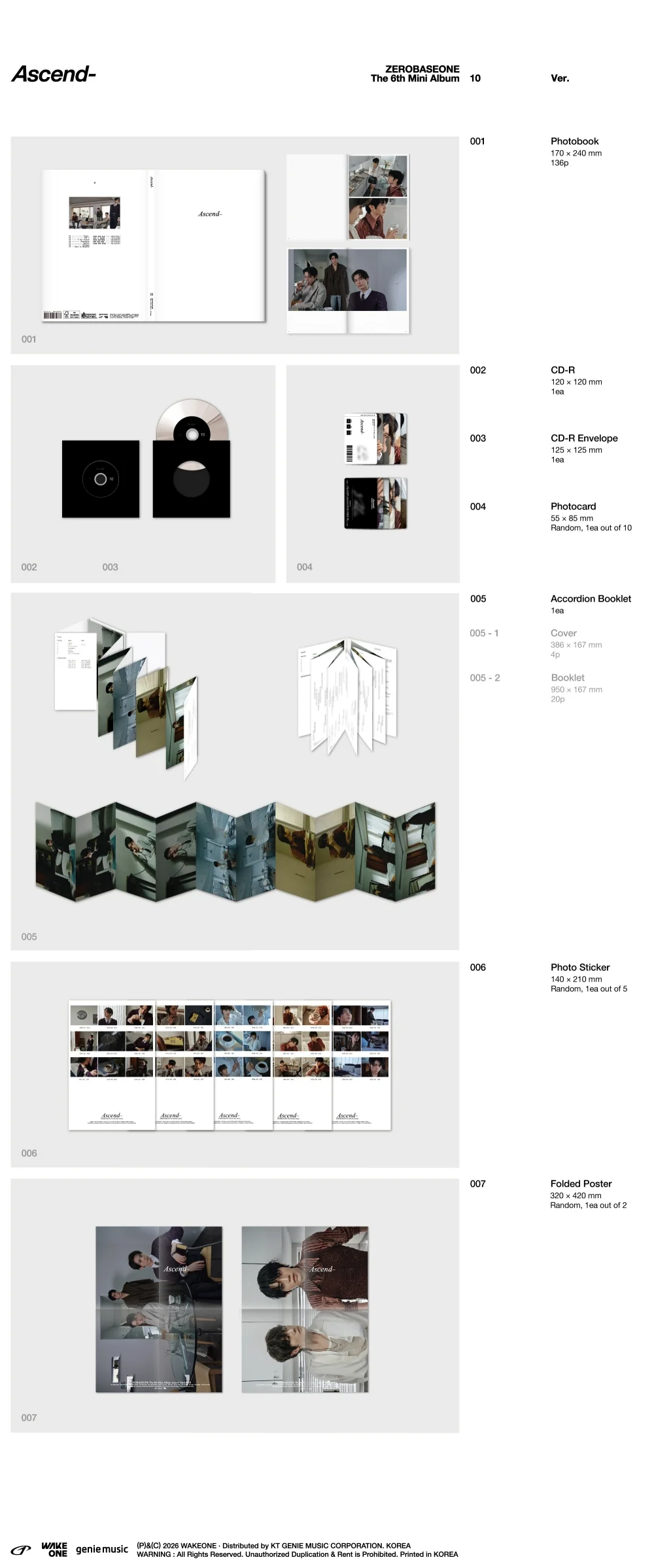 [EXCLUSIVE POB] Zerobaseone - 6th Mini Album Ascend- Photobook version CD+Pre-Order Gift - Image 3