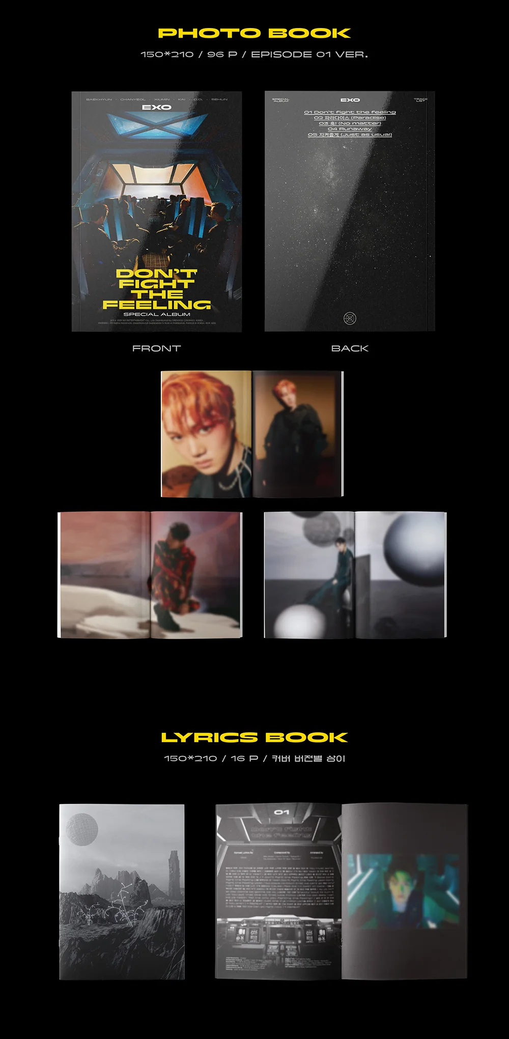 EXO - Special Album DON’T FIGHT THE FEELING Photo Book Ver.1 CD - Image 3