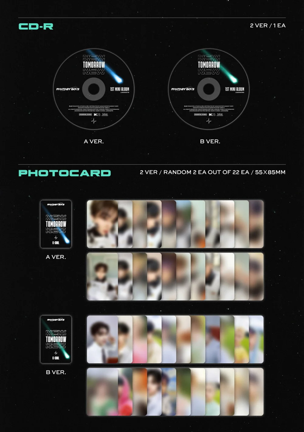 FANTASY BOYS - 1st Mini Album New Tomorrow CD+Pre-Order Benefit - Image 4