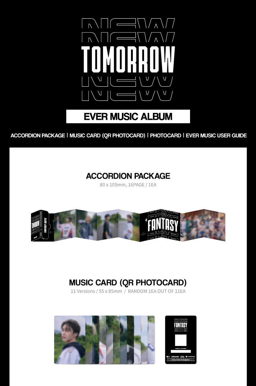 FANTASY BOYS - 1st Mini Album NEW TOMORROW (EVER MUSIC ALBUM ver.) - Image 2