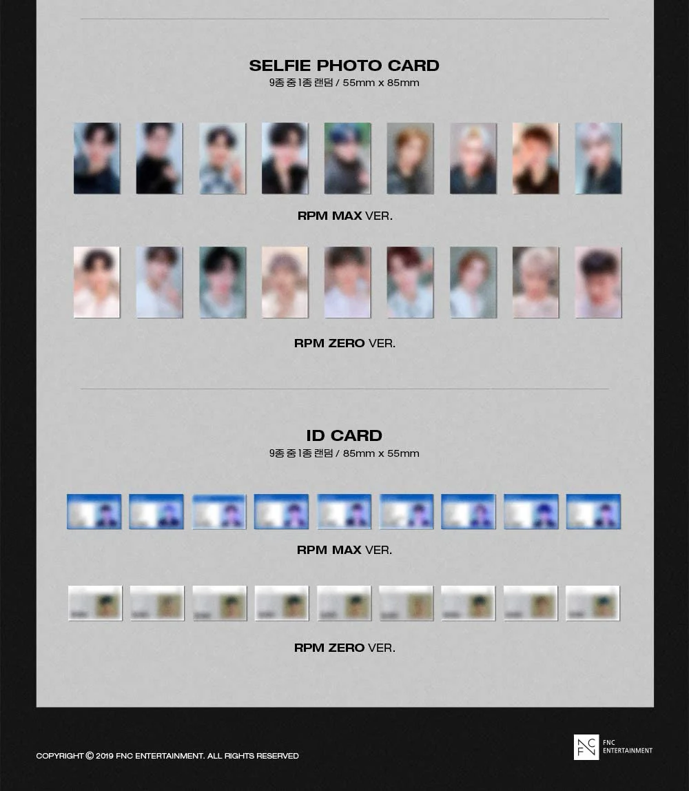 FNC SF9 - RPM [Random ver.] (7th Mini Album) Album+Extra Photocards Set - Image 4