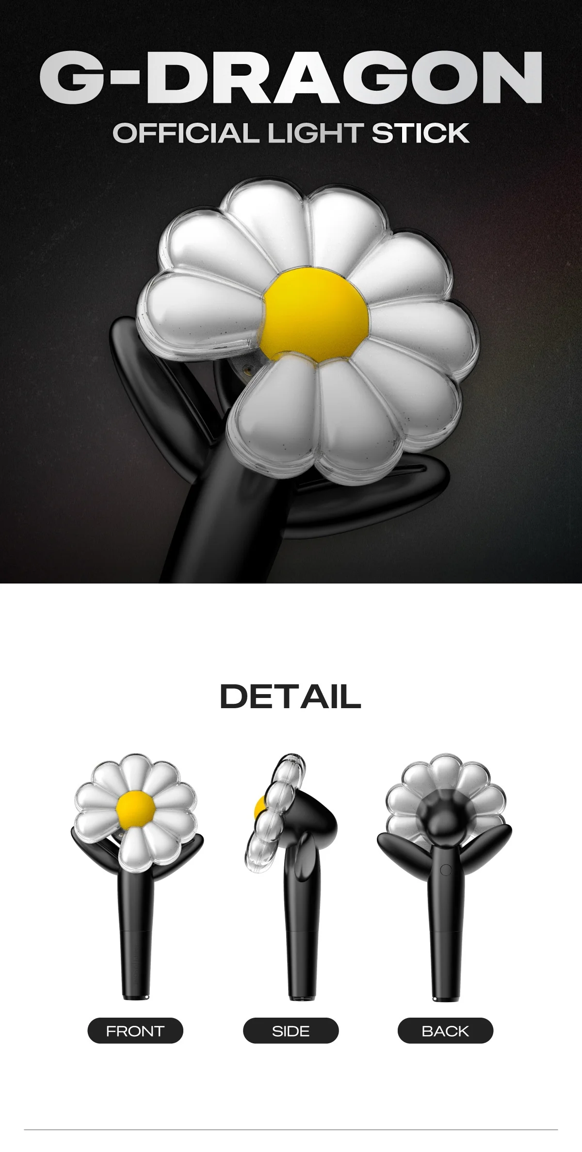 G-DRAGON - OFFICIAL LIGHT STICK + PREORDER BENEFIT PHOTOCARD - Image 3