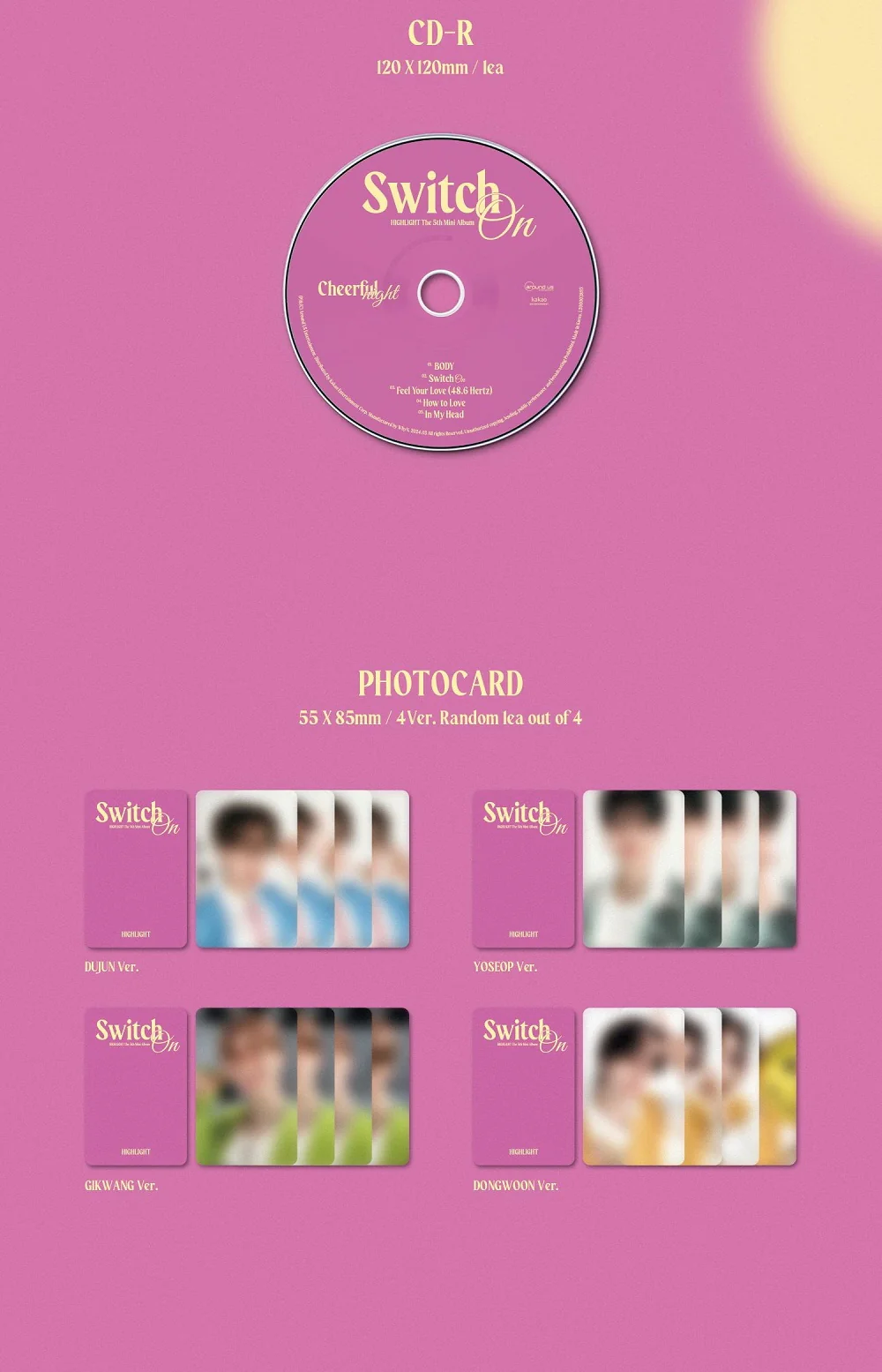 HIGHLIGHT - 5th Mini Album Switch On Digipack version CD - Image 4