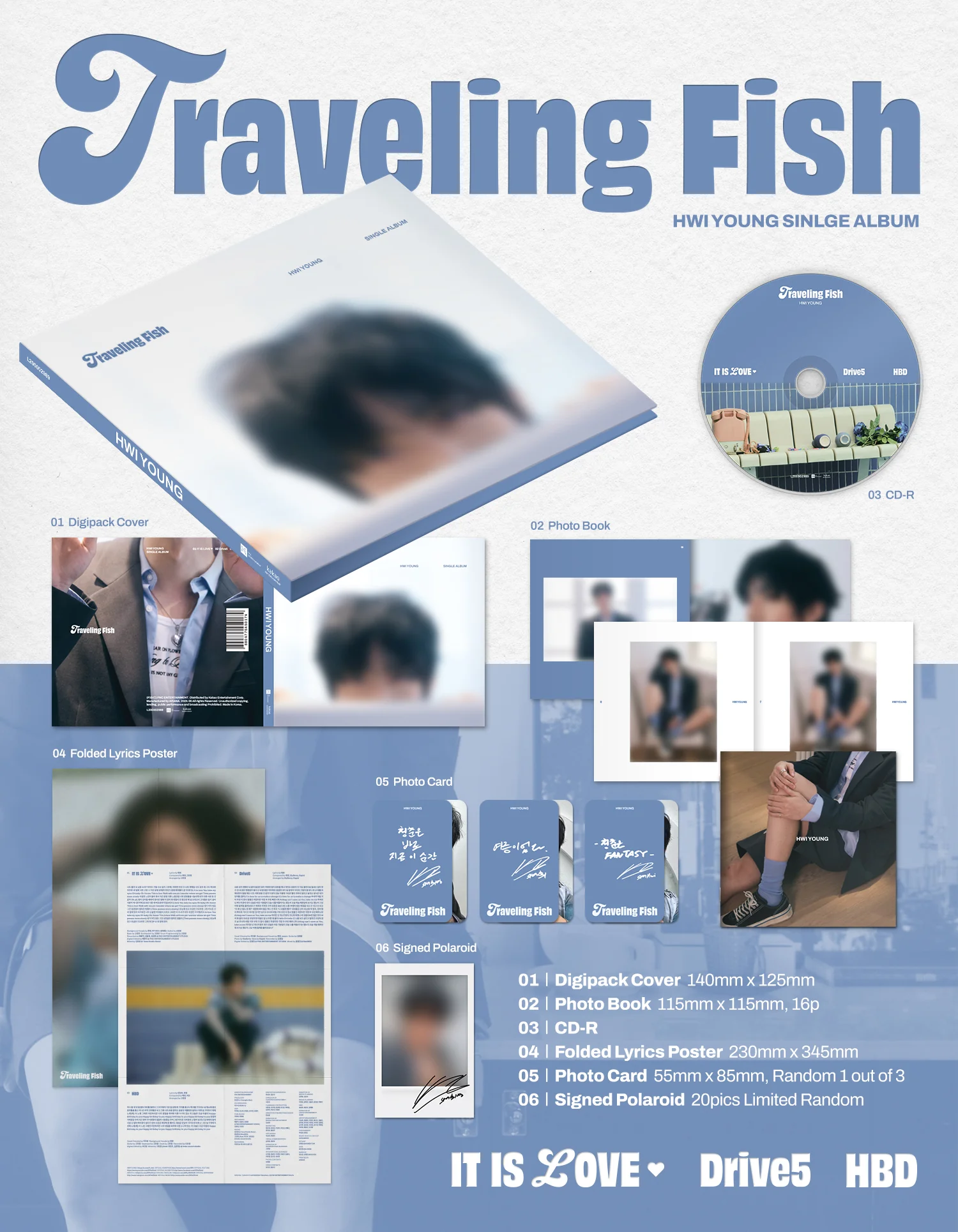 HWIYOUNG - 1st Single Album Traveling Fish CD - Image 2