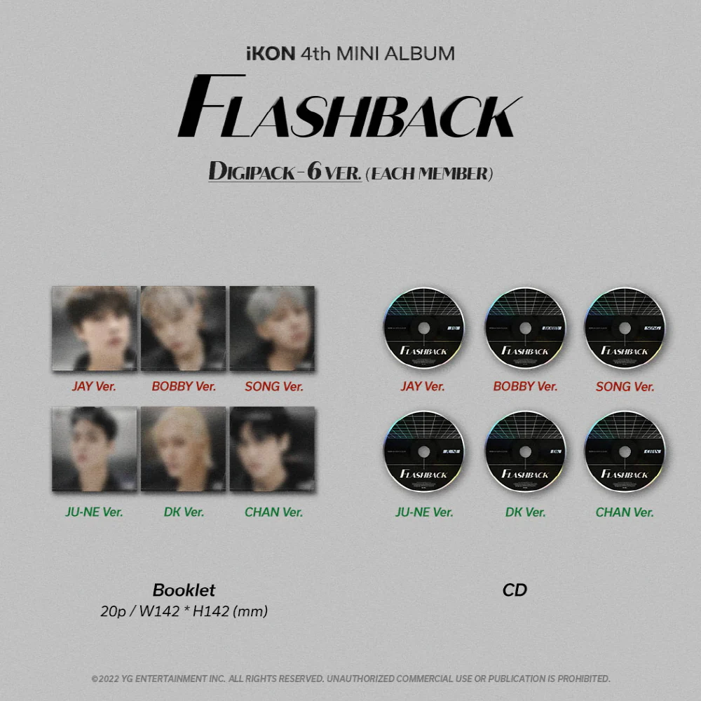iKON - Flashback [Digipack ver.] 4th Mini Album+Extra Photocards Set - Image 4