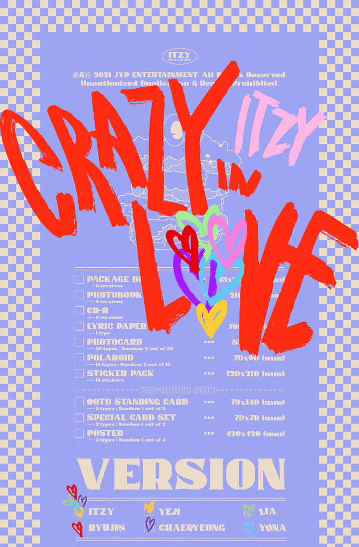 ITZY - CRAZY IN LOVE (Vol.1) Album+Extra Photocards Set - Image 2