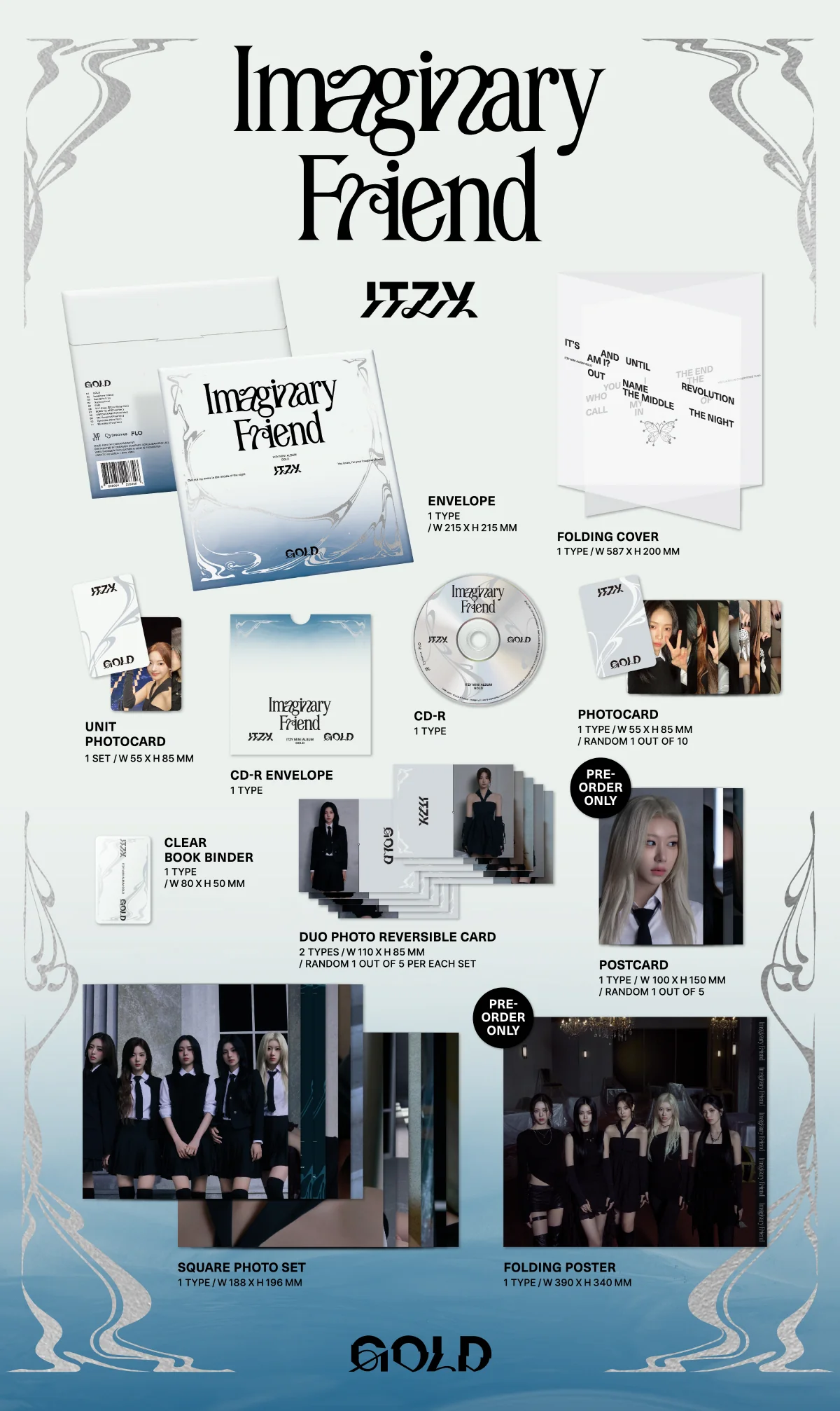 ITZY - Gold Special Edition CD+Pre-Order Gift+Extra Photocards Set - Image 3