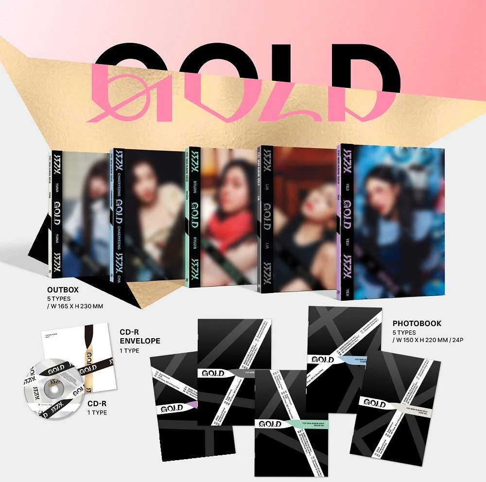 ITZY - Gold Digipack version CD+Pre-Order Gift+Extra Photocards Set - Image 2