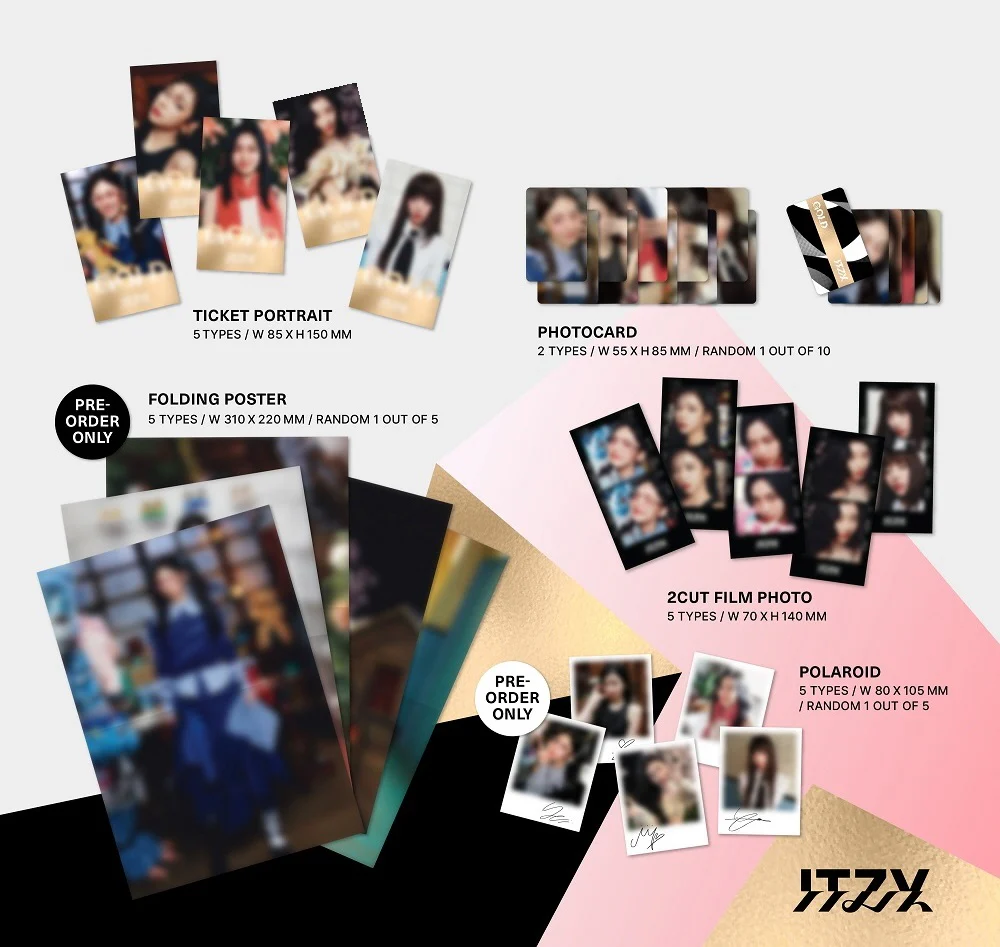 ITZY - Gold Digipack version CD+Pre-Order Gift+Extra Photocards Set - Image 3