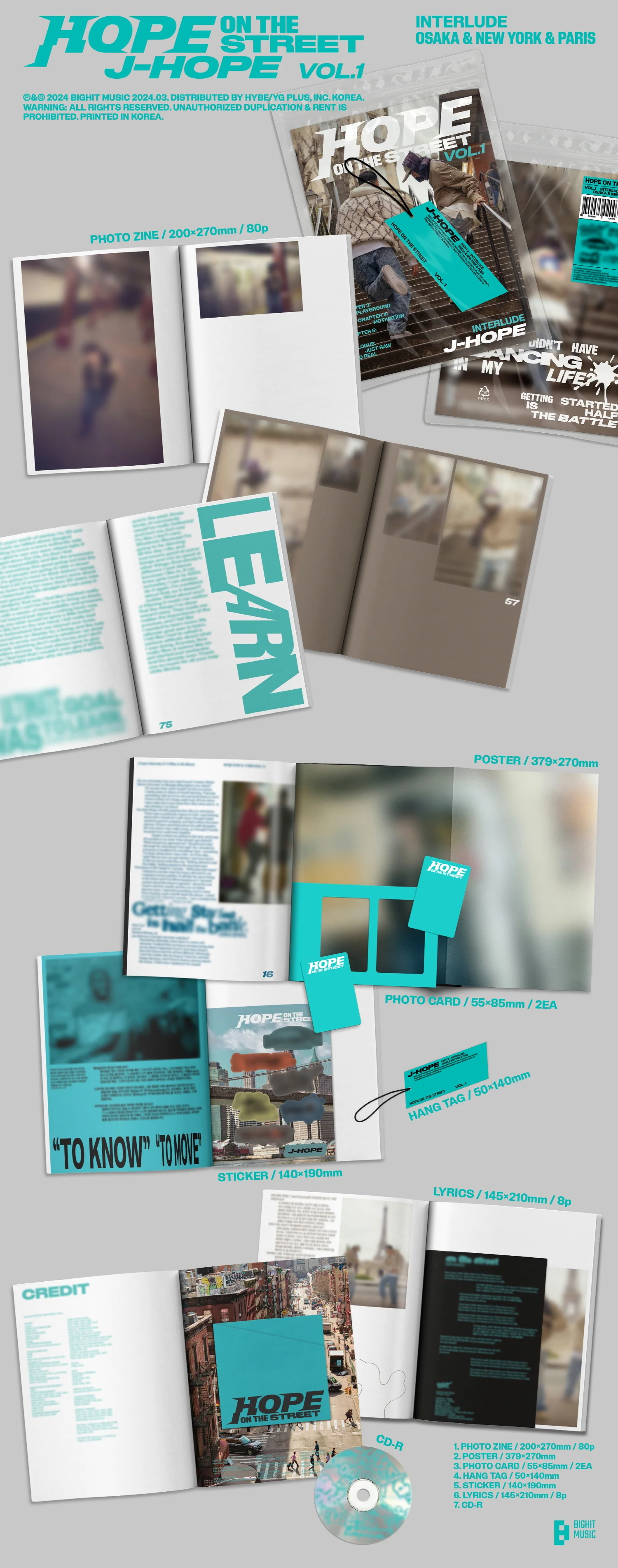 J-HOPE - HOPE ON THE STREET VOL.1 [2 ver. + Weverse Albums ver. SET] - Image 3