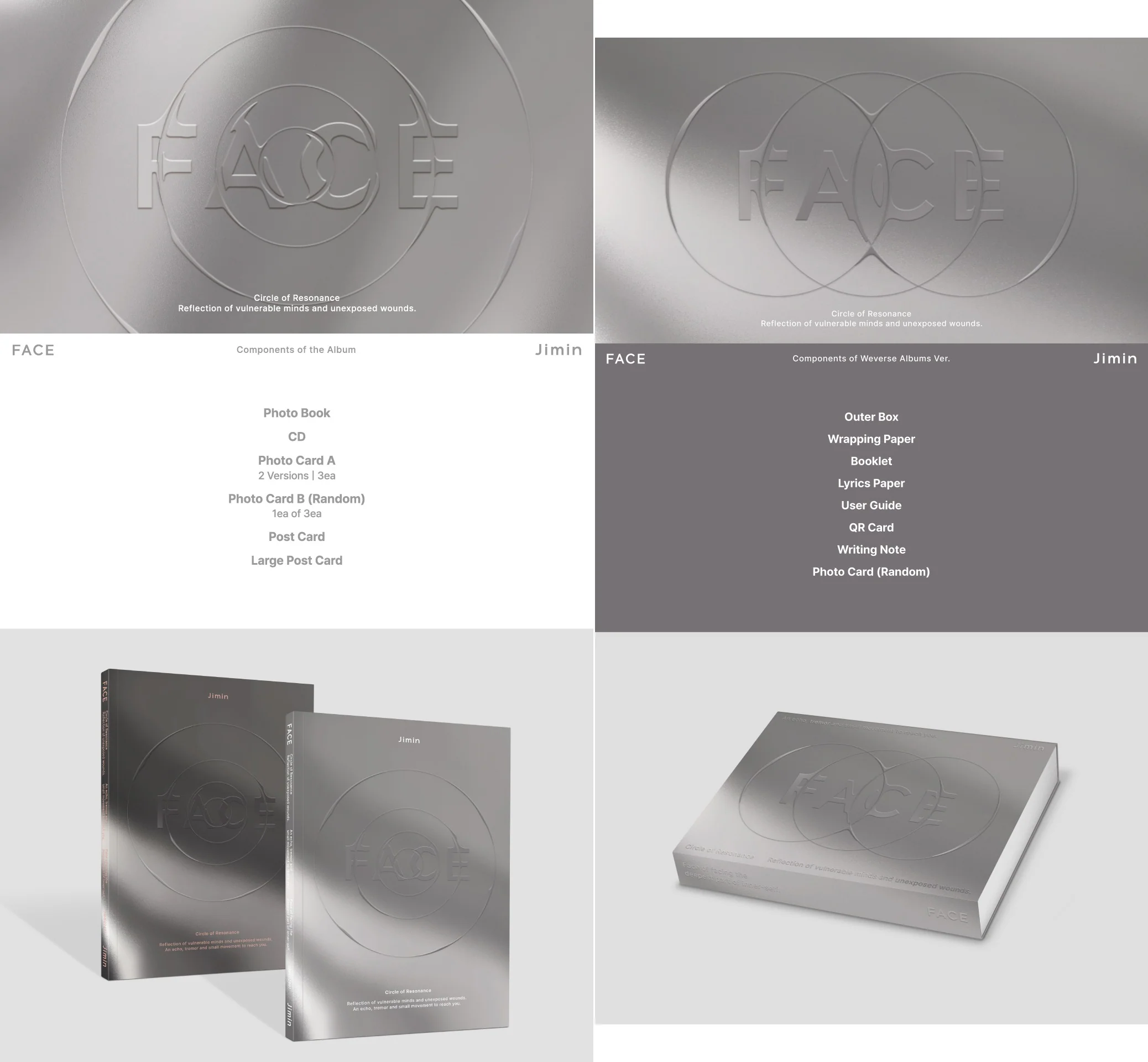 JIMIN BTS - FACE [2 Album ver. + 1 Weverse Albums ver. SET] - Image 2