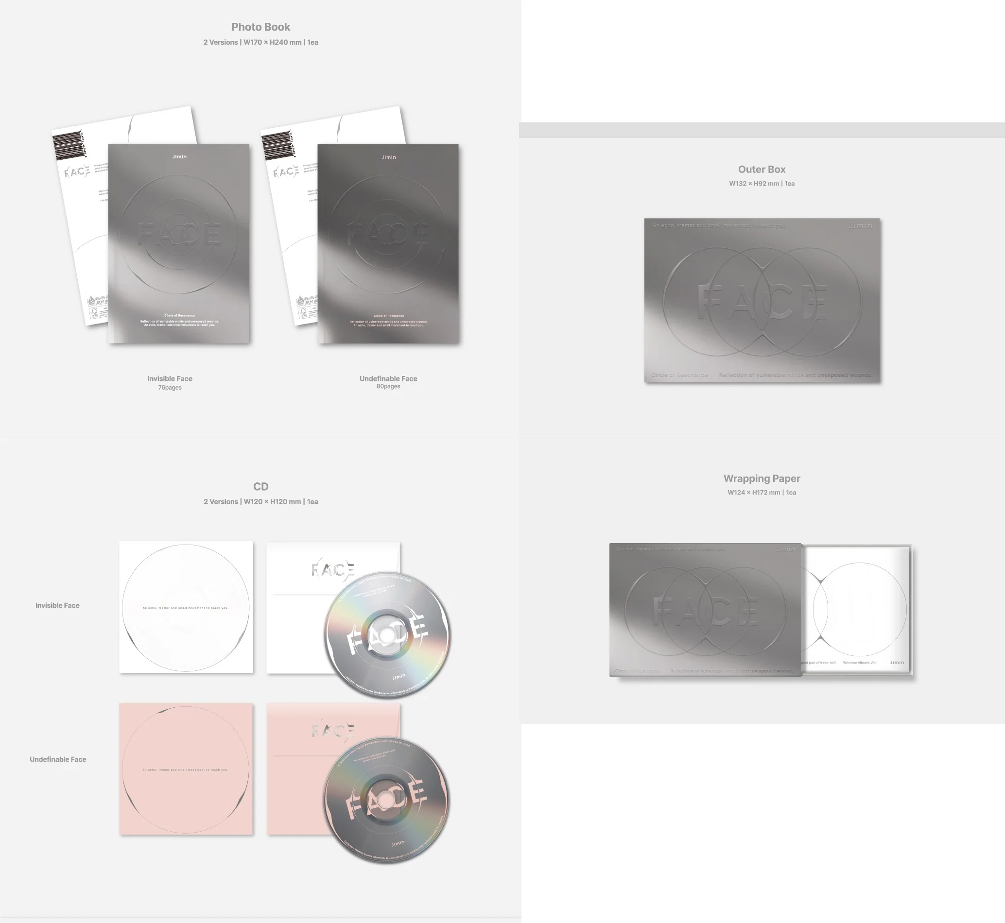 JIMIN BTS - FACE [2 Album ver. + 1 Weverse Albums ver. SET] - Image 3