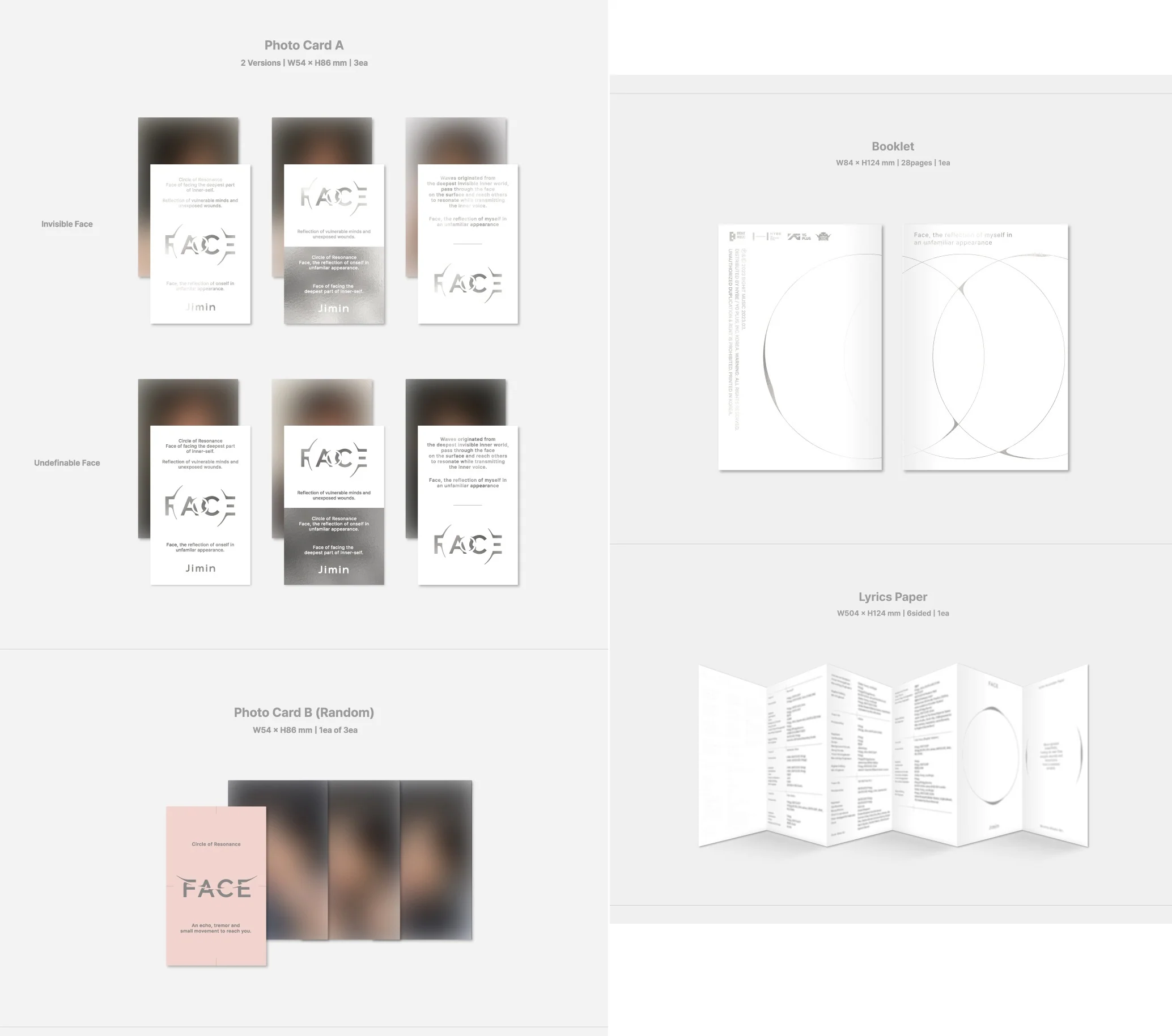 JIMIN BTS - FACE [2 Album ver. + 1 Weverse Albums ver. SET] - Image 4