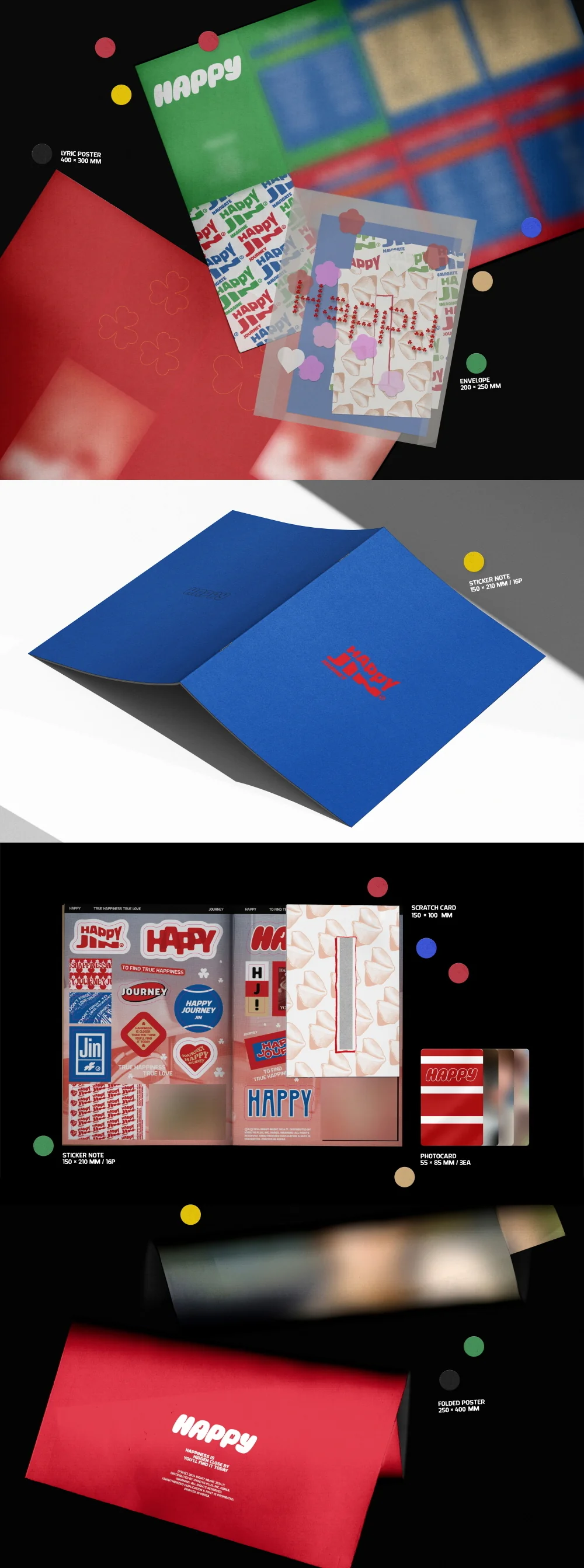 Jin BTS - Vol.1 Happy CD+Extra Photocards Set - Image 3