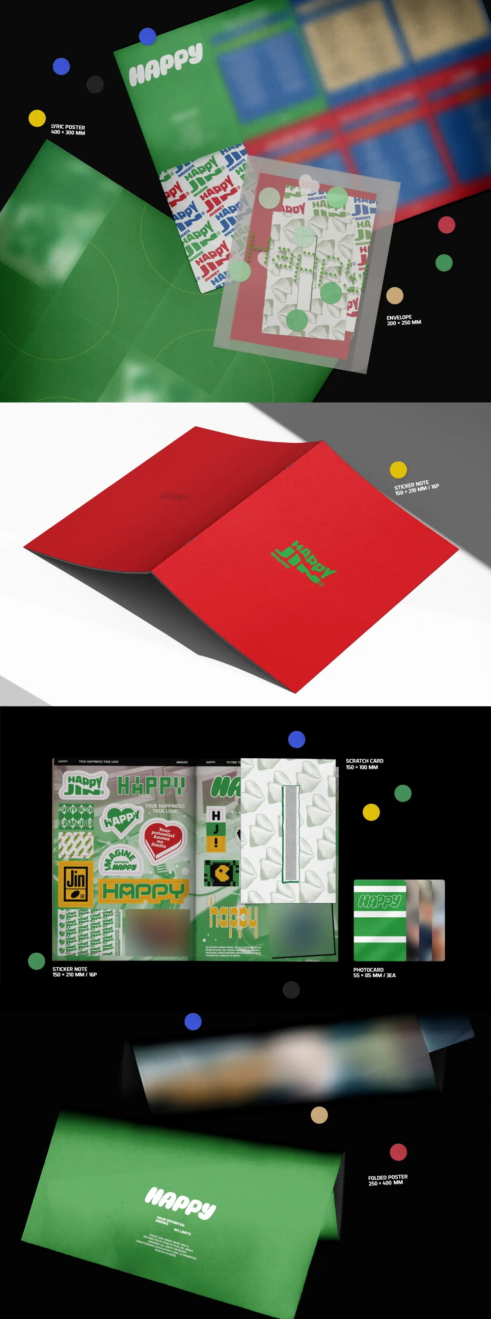 Jin BTS - Vol.1 Happy CD+Extra Photocards Set - Image 5