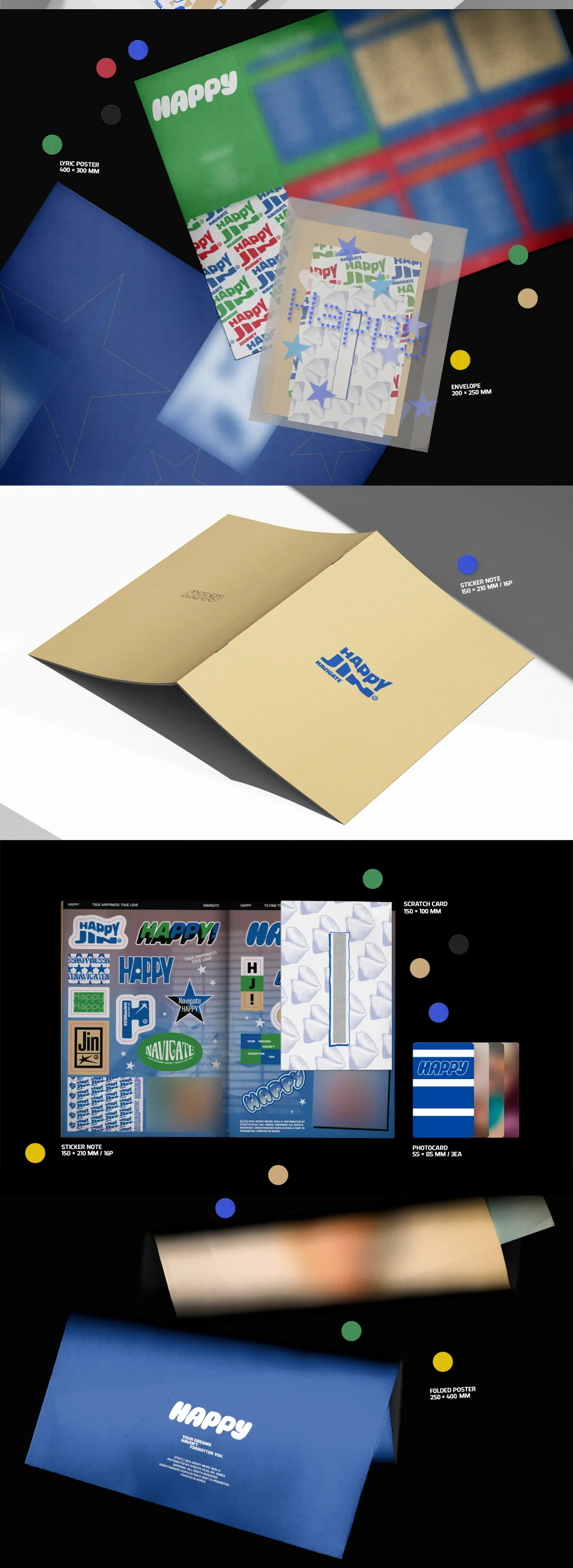 Jin BTS - Vol.1 Happy CD+Extra Photocards Set - Image 7