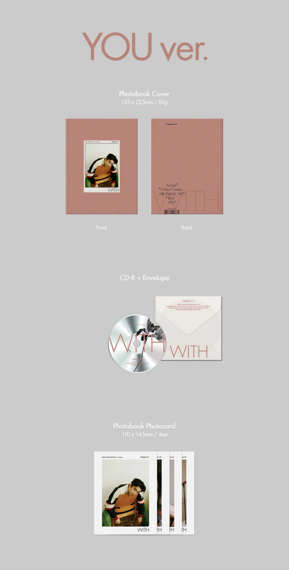 JINYOUNG (GOT7) - The 1st Album Chapter 0: WITH+Folded Poster - Image 3