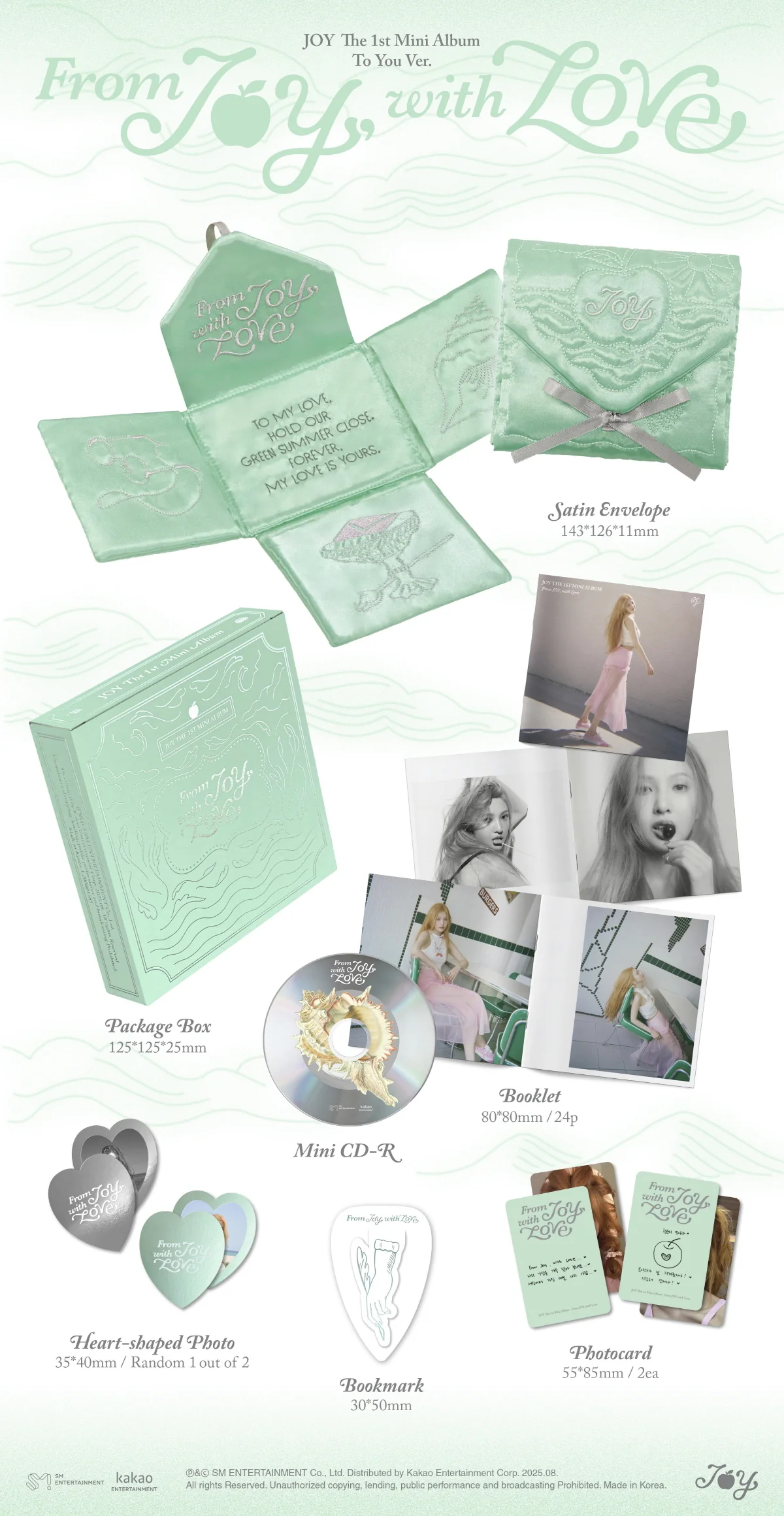 JOY - 1st Mini Album From JOY, with Love [To You Ver.] Mini CD - Image 2