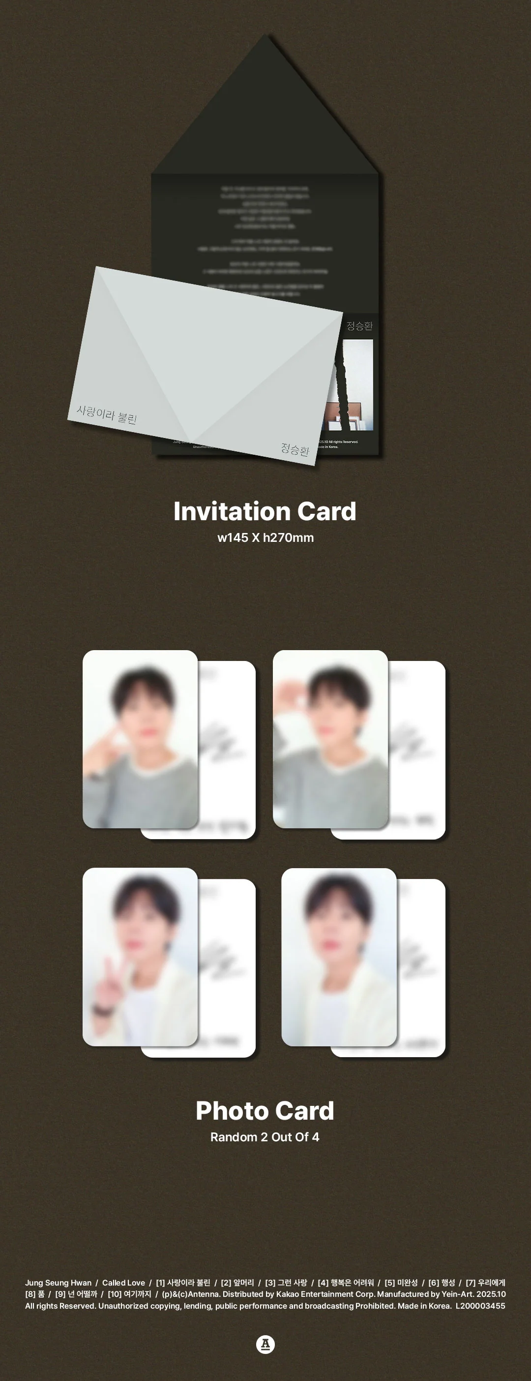 Jung Seung Hwan - Called Love CD - Image 7