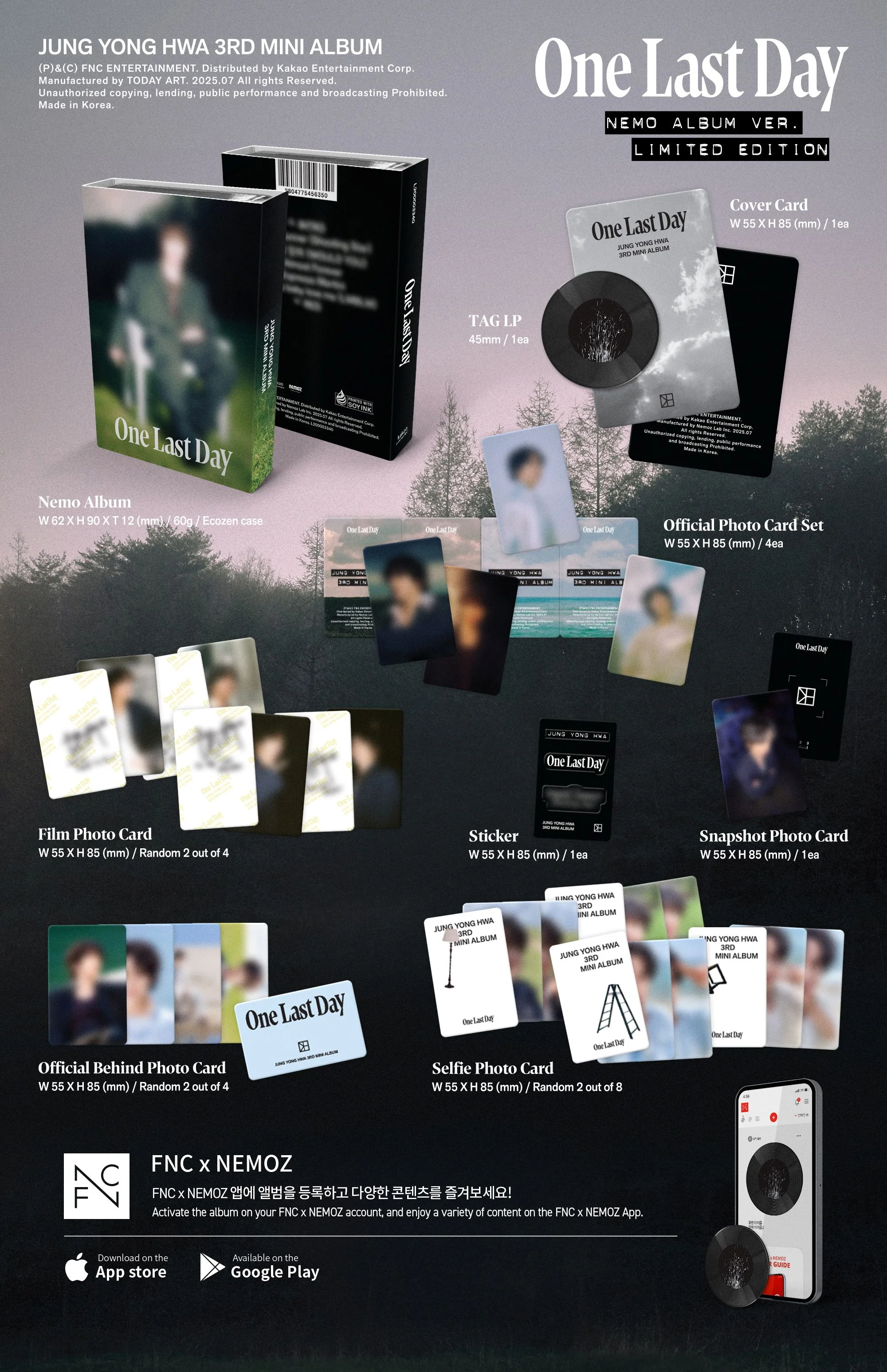 Jung Yong Hwa - 3rd Mini Album One Last Day Nemo Album Limited Edition - Image 3