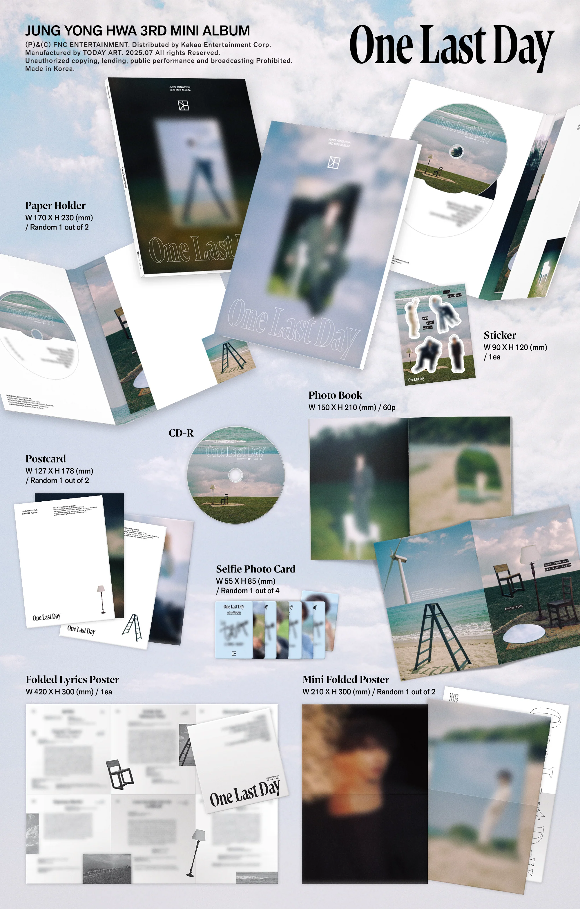 Jung Yong Hwa - 3rd Mini Album One Last Day Photobook Random version CD - Image 3