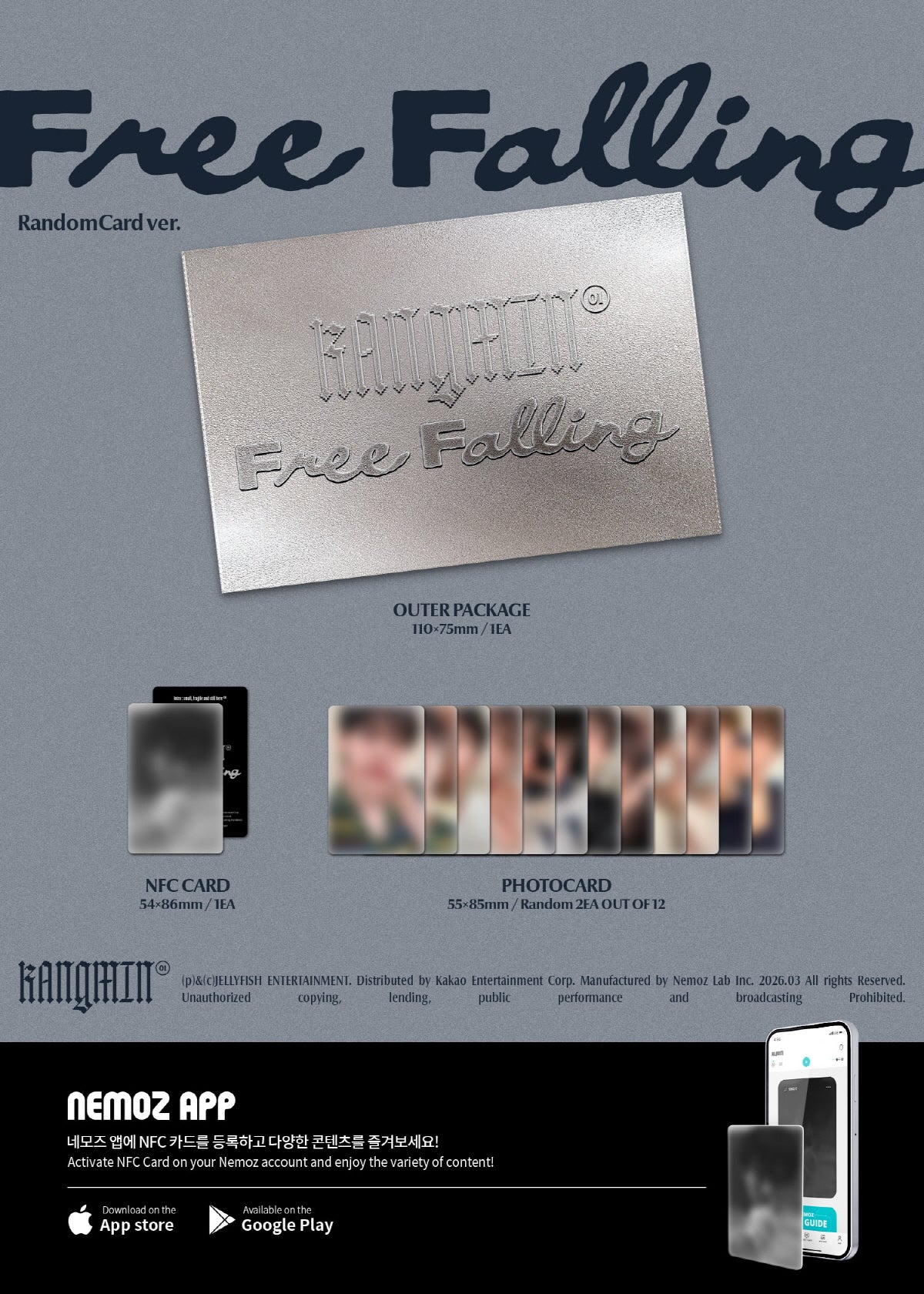 Kang Min - 1st Single Album Free Falling RandomCard version - Image 2