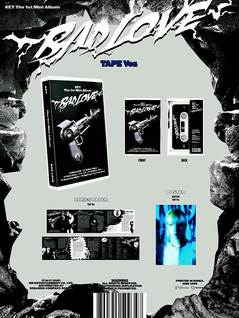KEY SHINee - BAD LOVE (1st Mini Album) Album+Extra Photocards Set - Image 6