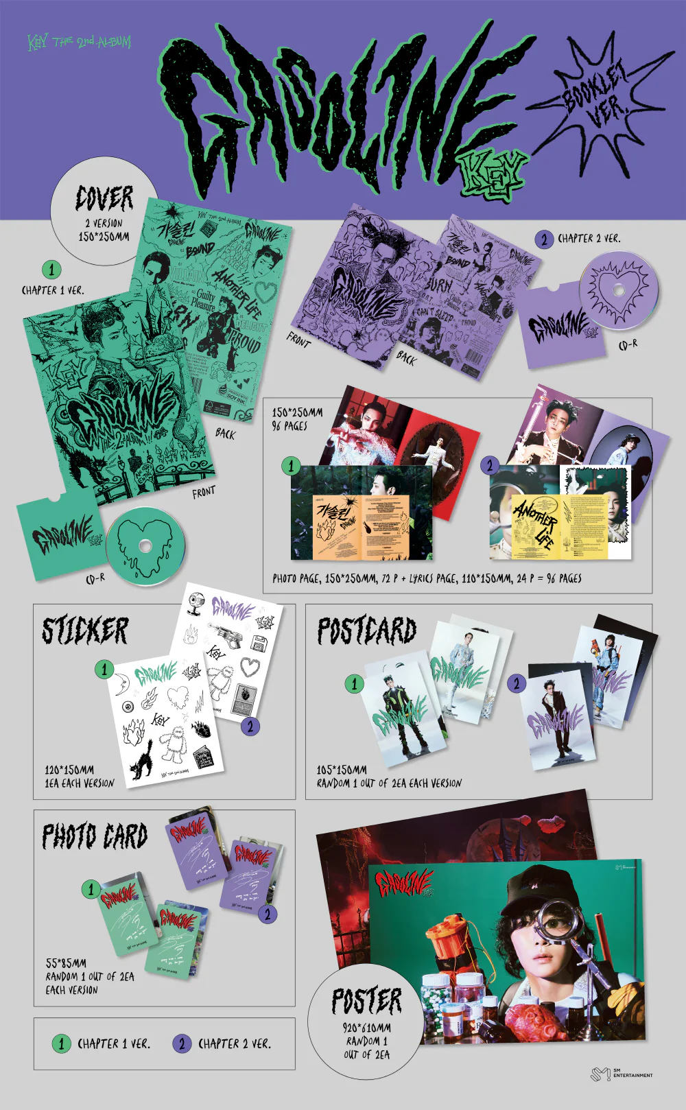 KEY SHINee - Gasoline [Booklet ver.] 2nd Album+Free Gift - Image 2