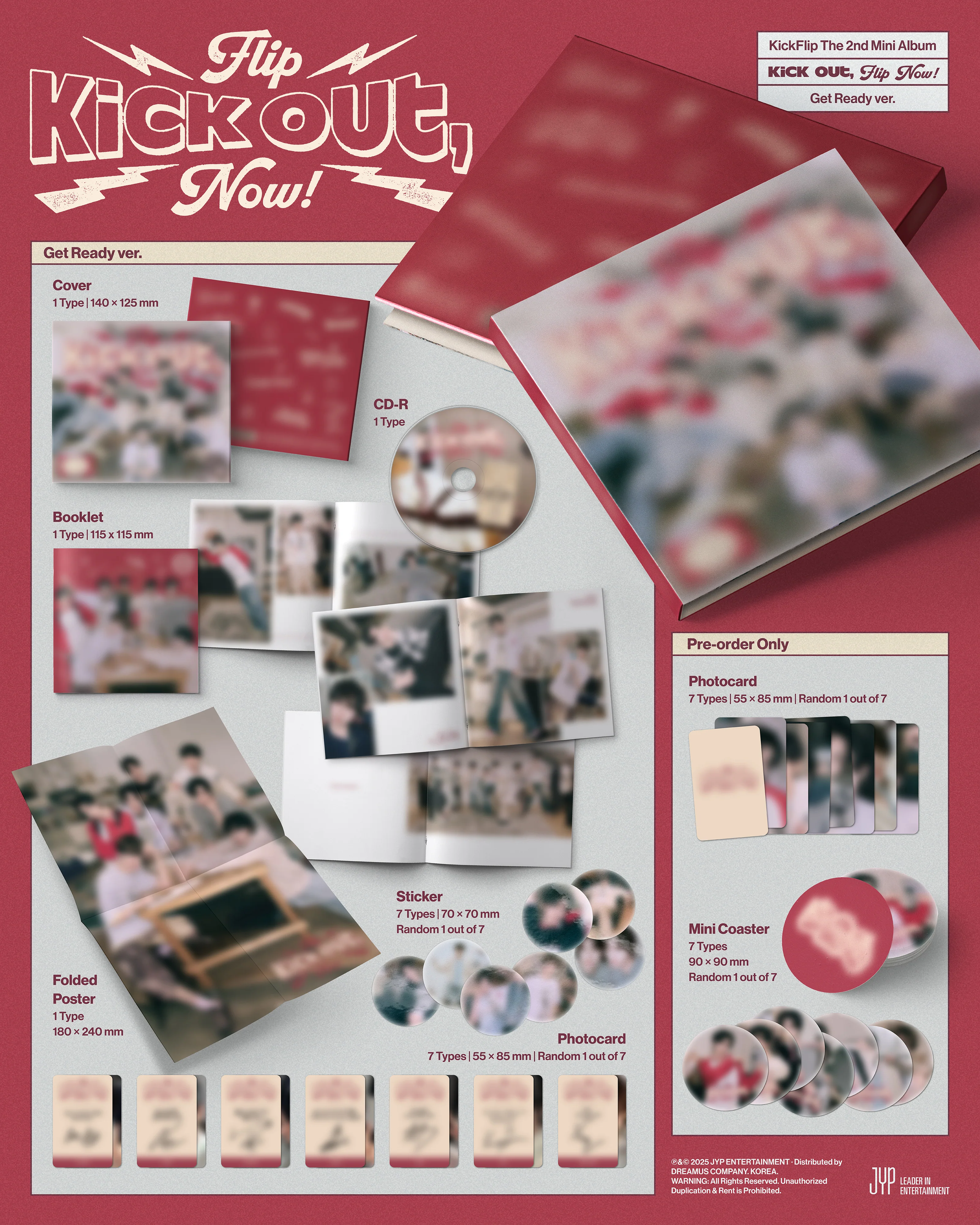 KickFlip - 2nd Mini Album Kick Out, Flip Now! Digipack Get Ready version CD+Pre-Order Gift - Image 2