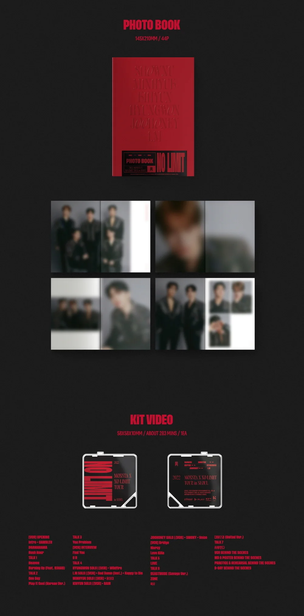 [KIHNO KIT] MONSTA X - 2022 MONSTA X NO LIMIT TOUR IN SEOUL KiT + Extra Photocards - Image 3