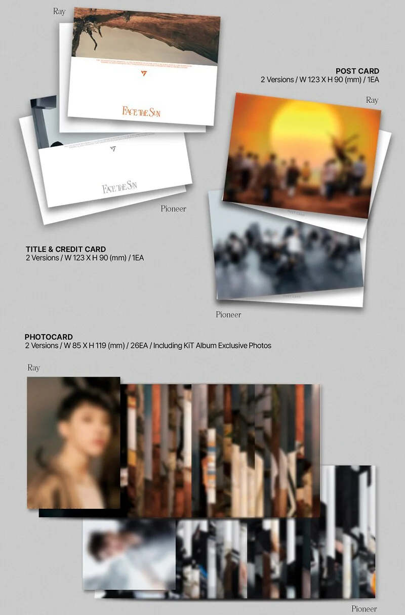 [KIHNO KIT] SEVENTEEN  - Face the Sun (Vol.4) Random ver. (Renewal)+Extra Photocards Set - Image 3