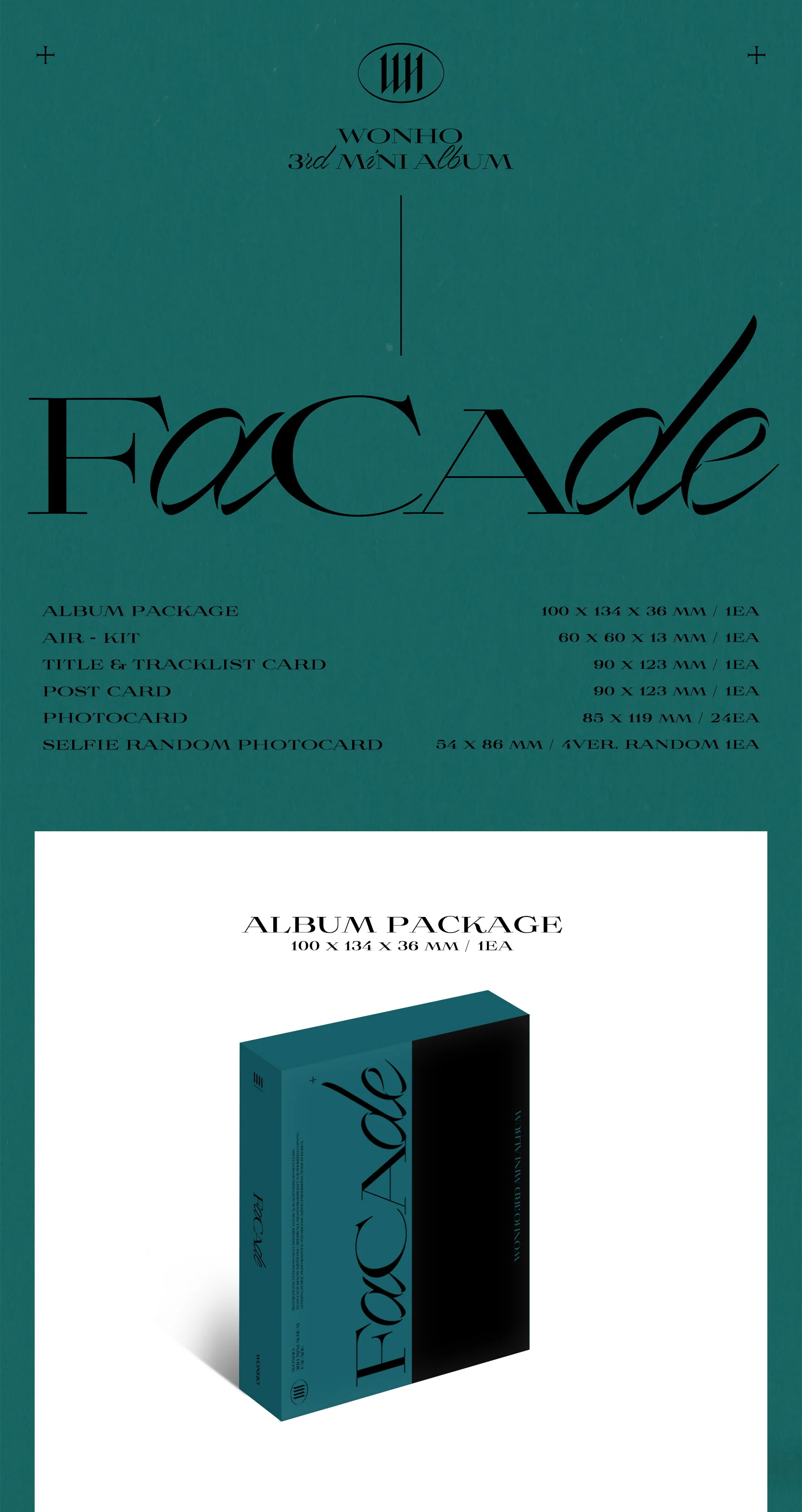 [KIHNO KIT] WONHO - FACADE (3rd Mini Album) - Image 2