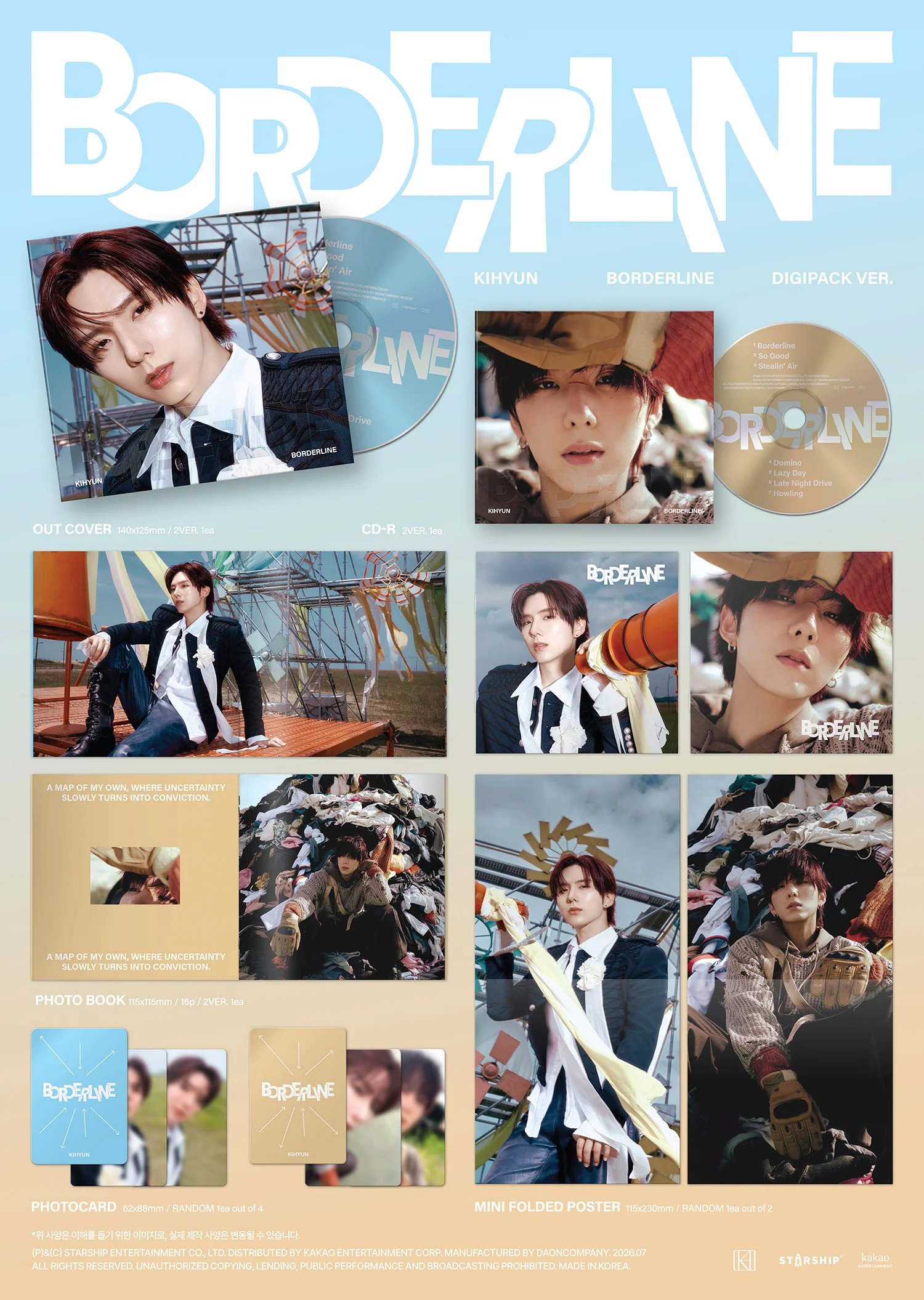 KIHYUN - BORDERLINE [DIGIPACK ver.] EP Album - Image 2
