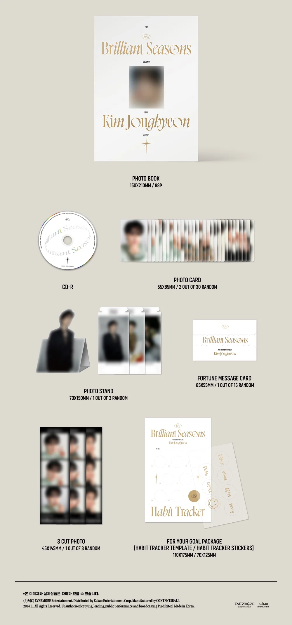 KIM JONG HYEON - 2nd Mini Album Brilliant Seasons CD - Image 3