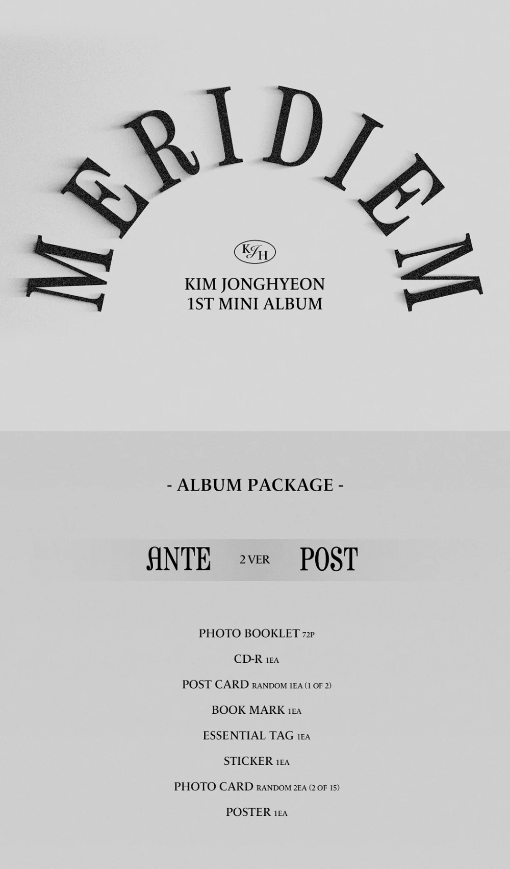 KIM JONG HYEON - MERIDIEM (1st Mini Album) - Image 2