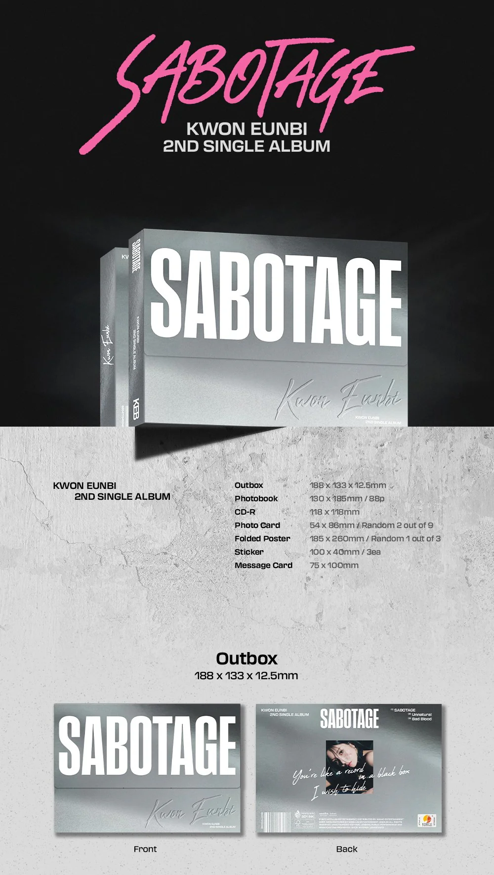 KWON EUN BI - 2nd Single Album SABOTAGE - Image 2