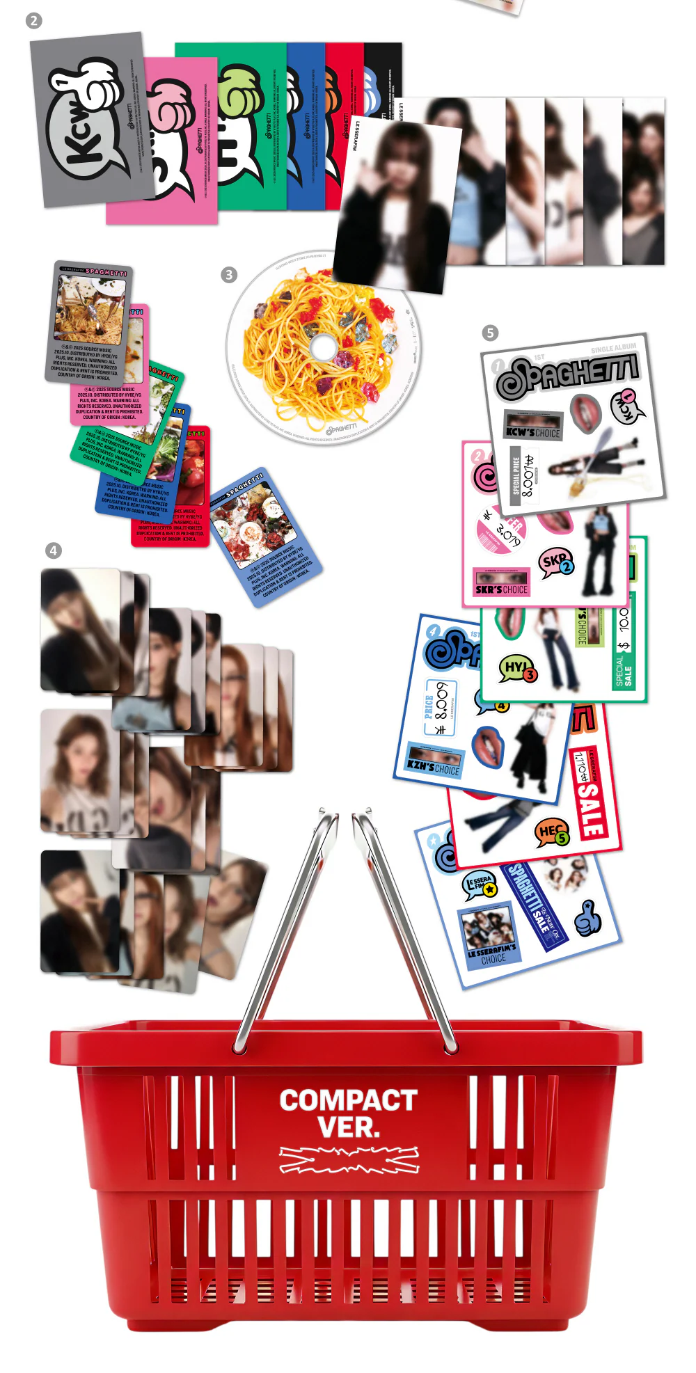 LE SSERAFIM - 1st Single Album SPAGHETTI [COMPACT ver.] - Image 3