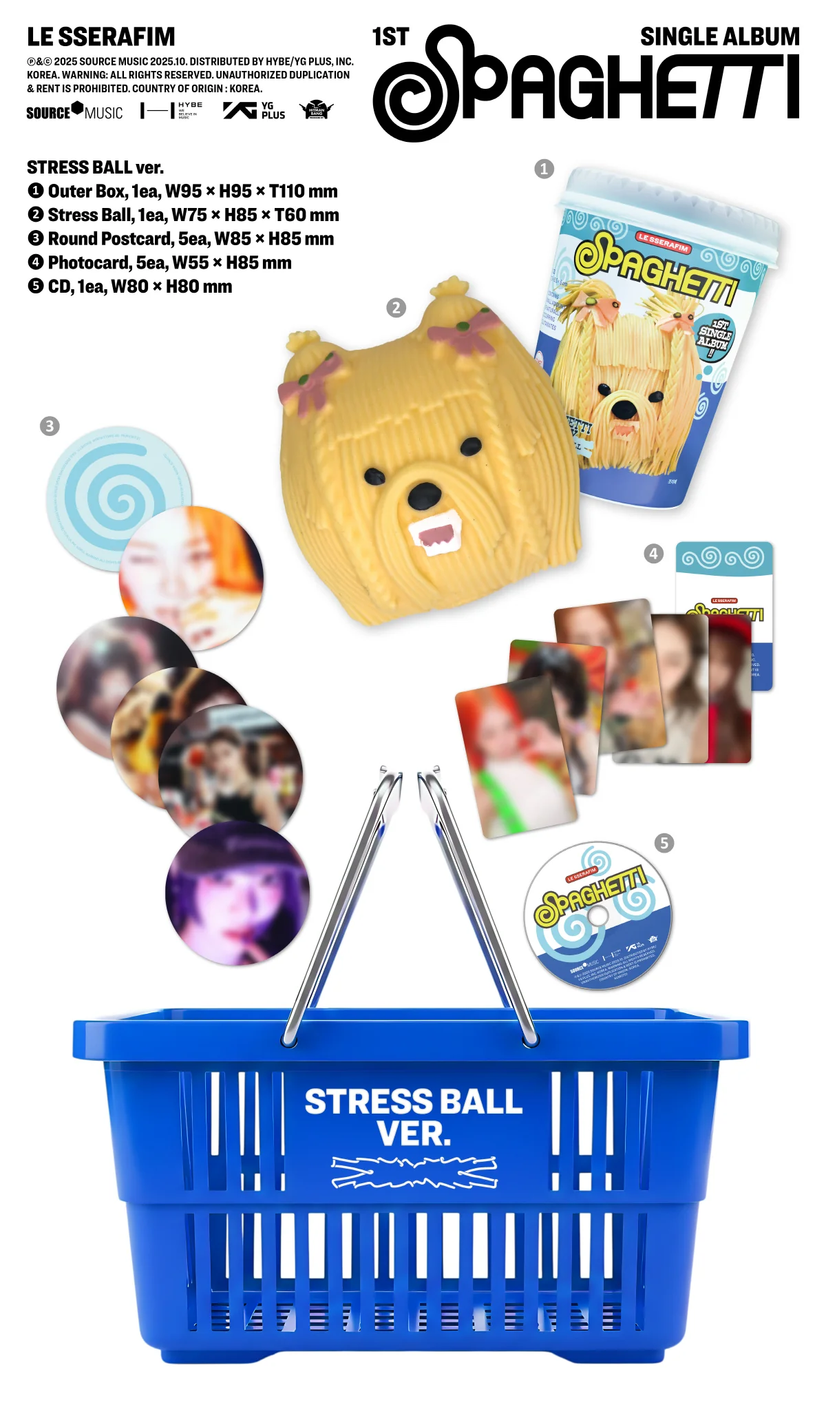 LE SSERAFIM - 1st Single Album SPAGHETTI [STRESS BALL ver.] - Image 2
