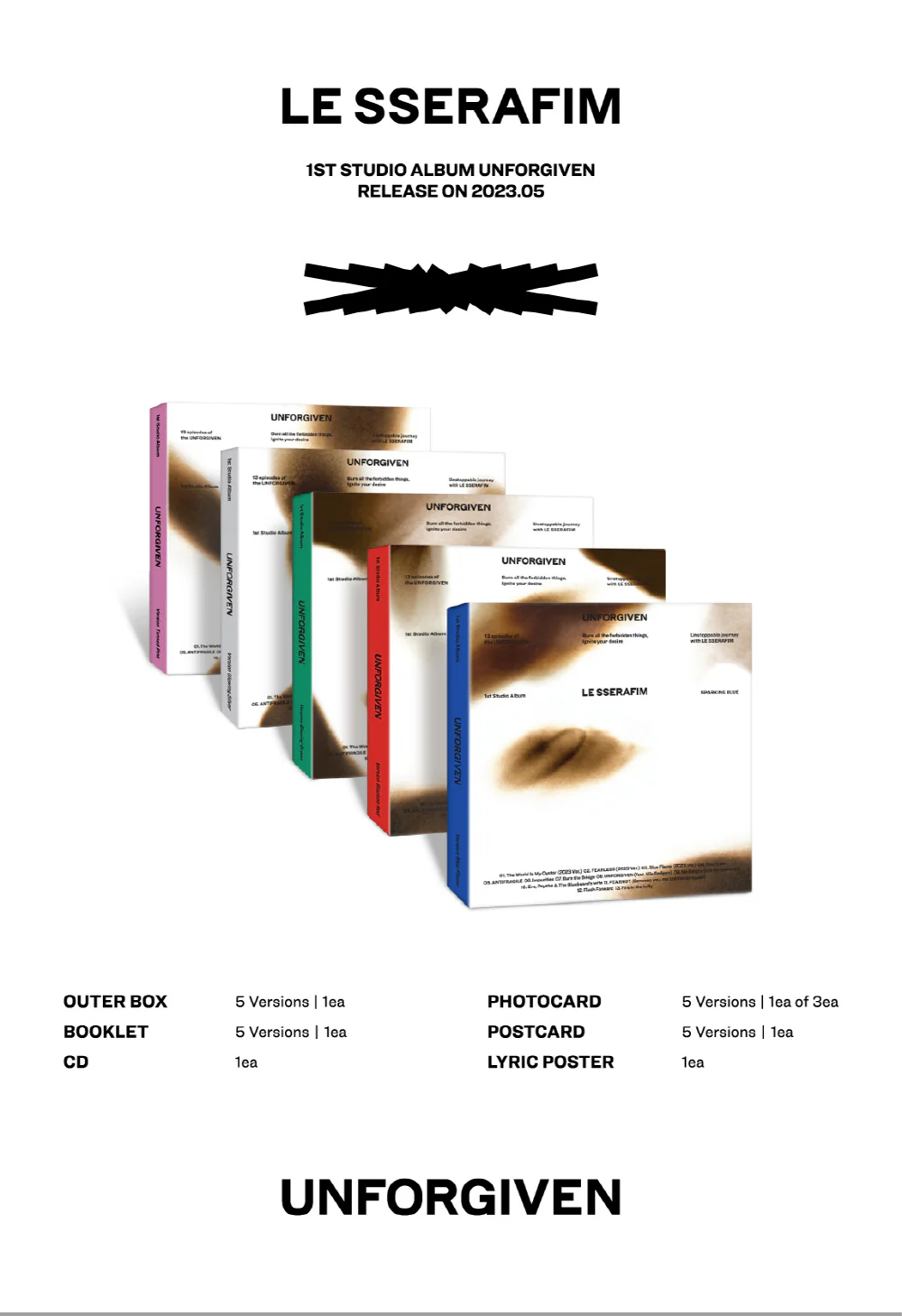 LE SSERAFIM - 1st Studio Album UNFORGIVEN [COMPACT ver.] - Image 2
