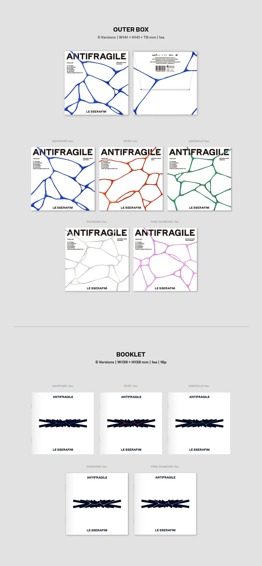 LE SSERAFIM - 2nd Mini Album ANTIFRAGILE (COMPACT Random Ver.) CD - Image 3